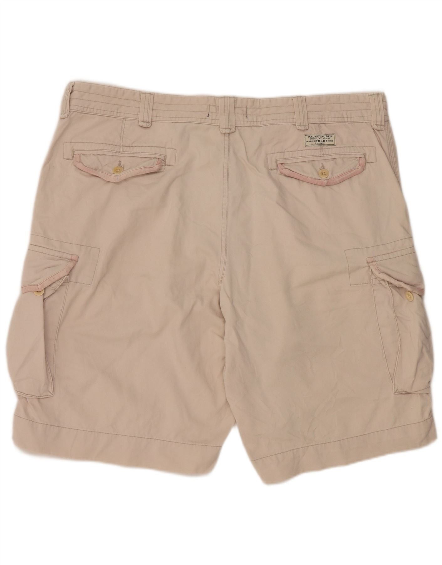 Ralph Lauren Mens Cargo Shorts W40 XL Beige Cotton Size US 40 / EU 56 - 2 Thumbnail