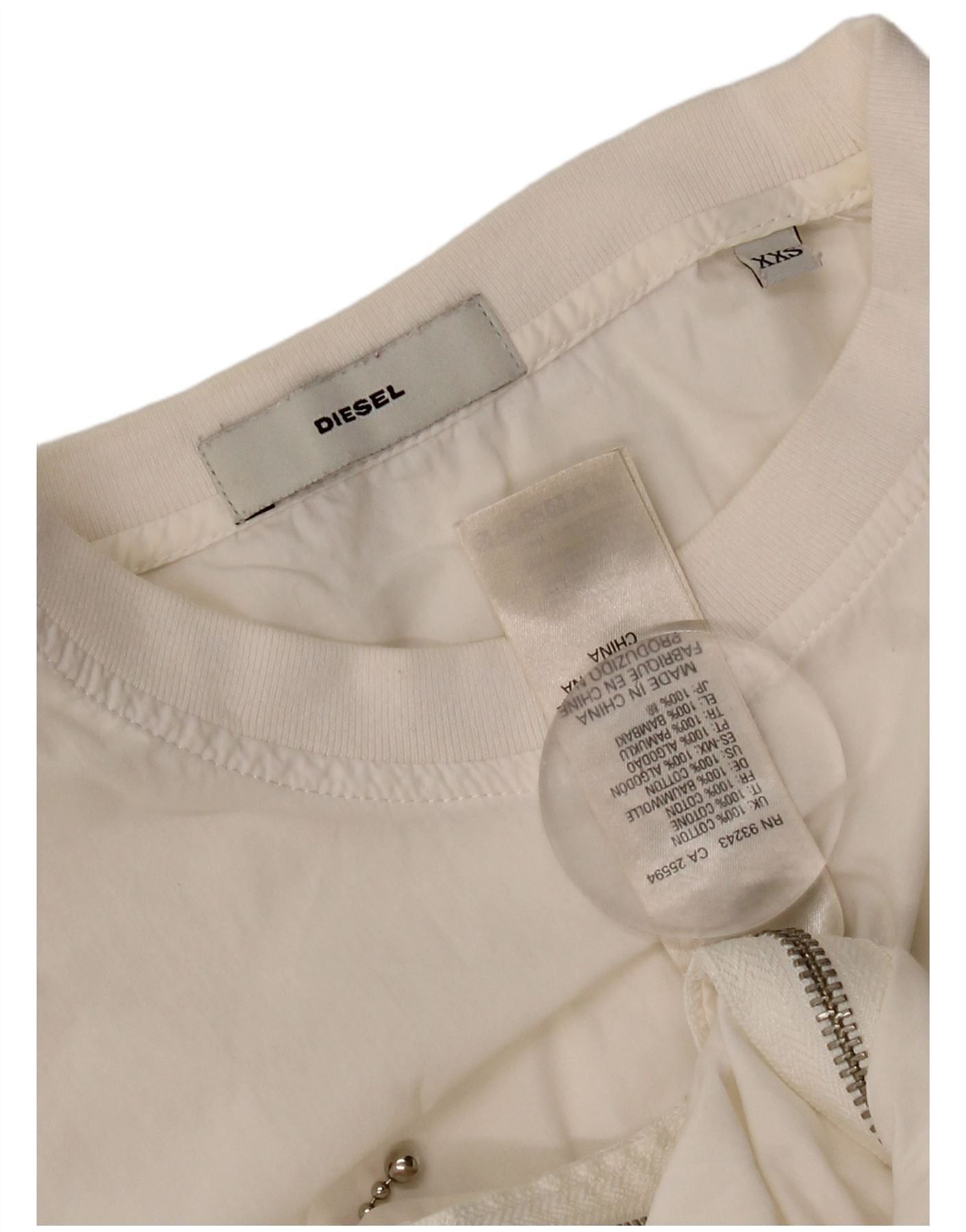 Diesel Womens Loose Fit Vest Top UK 2 2XS White Cotton Size XXS / US 00 / IT 34 - 4 Thumbnail