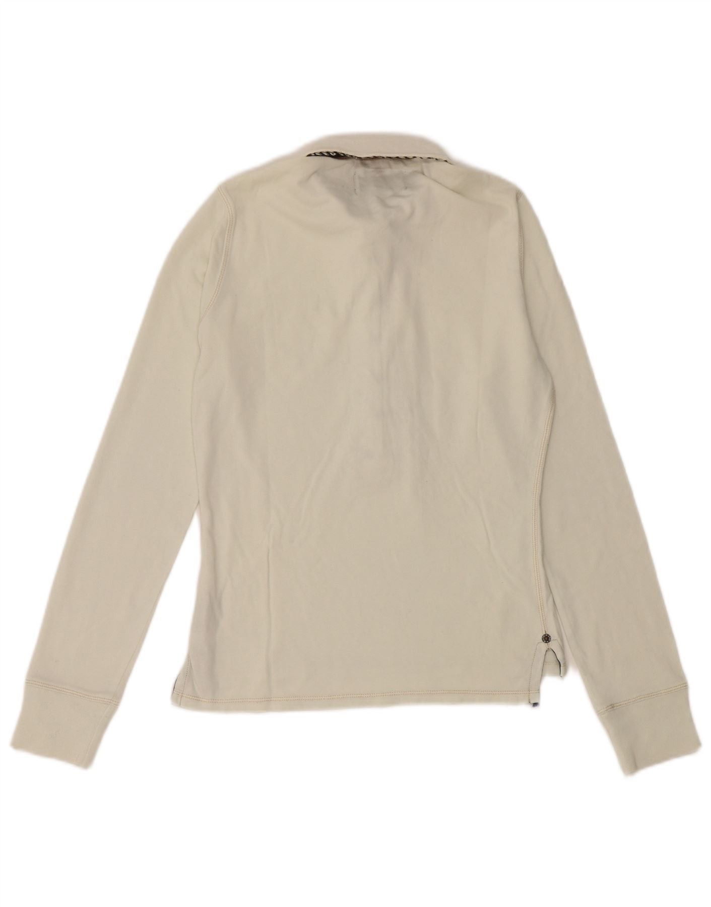 Ralph Lauren Womens Long Sleeve Rugby Polo Shirt UK 12 Medium Off White Size XS / US 0-2 / IT 36-38 - 2 Thumbnail