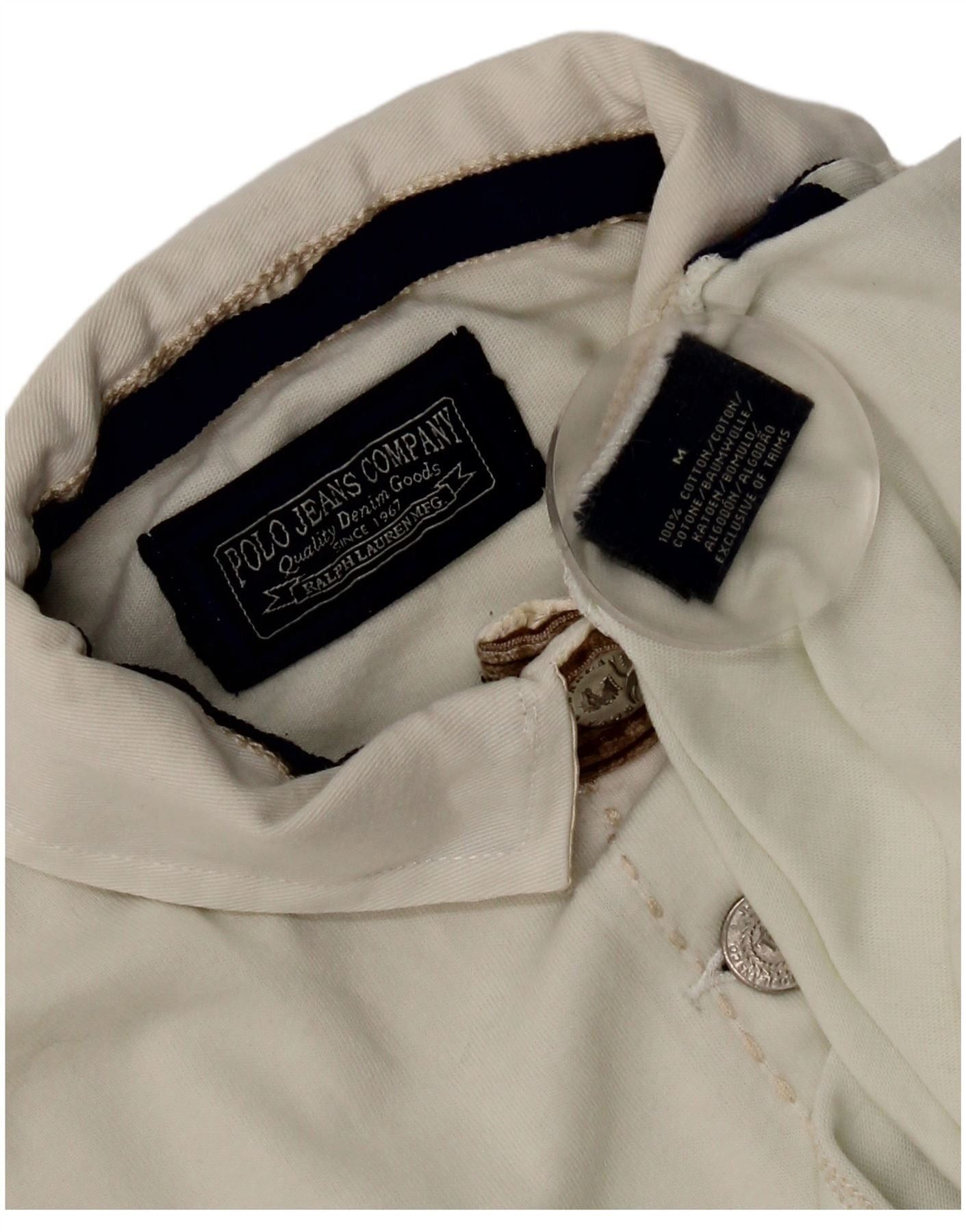 Ralph Lauren Womens Long Sleeve Rugby Polo Shirt UK 12 Medium Off White Size XS / US 0-2 / IT 36-38 - 4 Thumbnail