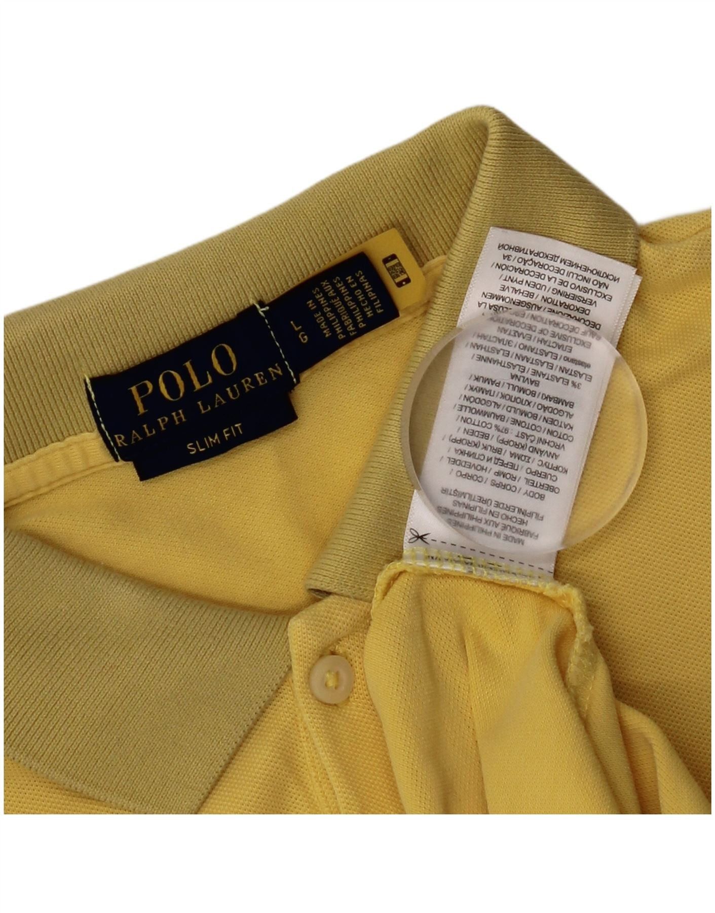 Polo Ralph Lauren Womens Slim Fit Polo Shirt UK 14 Large Yellow Cotton Size S / US 4 / IT 40 - 3 Thumbnail