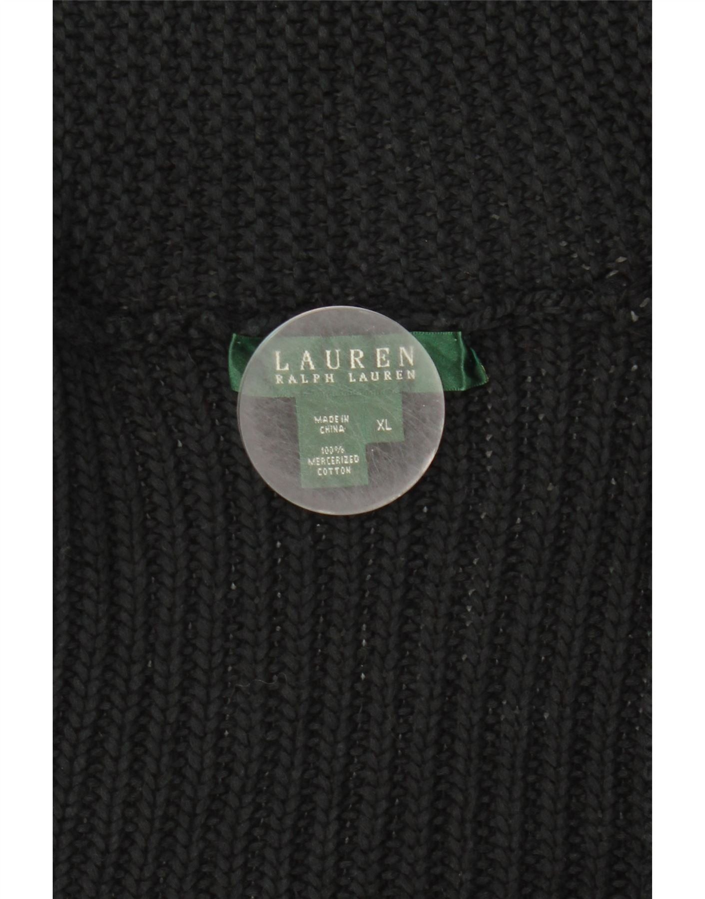 Ralph Lauren Womens Cardigan Sweater UK 18 XL Navy Blue Cotton Size XL / US 12-14 / IT 48-50 - 3 Thumbnail