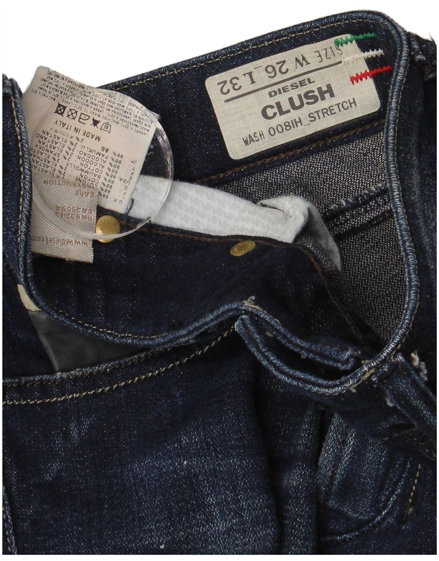 Diesel Womens Clush Low Waist Skinny Jeans W26 L32 Navy Blue Cotton Size 26" / US 2 / IT 38 - 5 Thumbnail