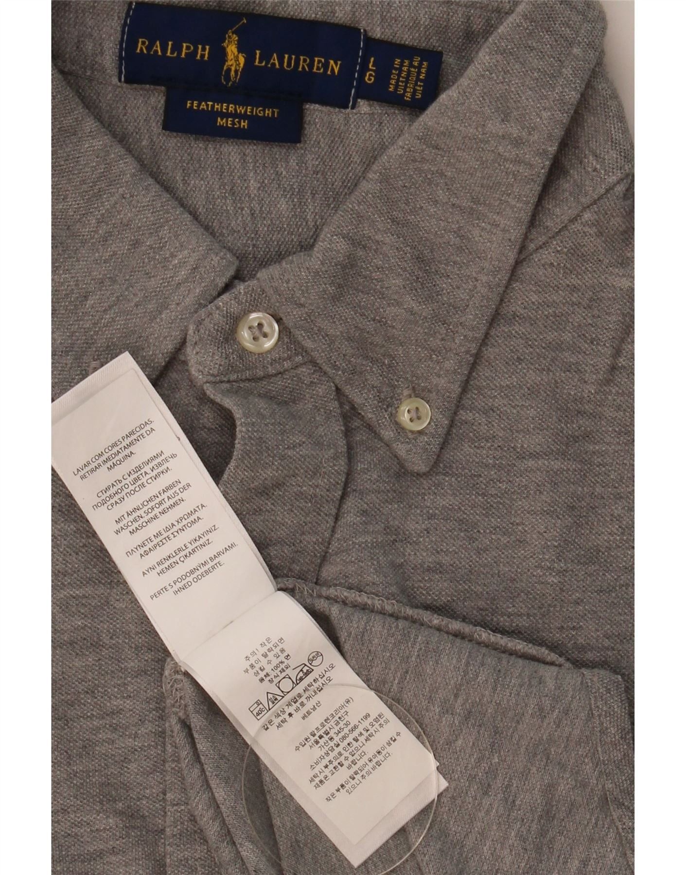Ralph Lauren Mens Featherweight Mesh Shirt Large Grey Size US L / EU 52-54 / 3 - 3 Thumbnail
