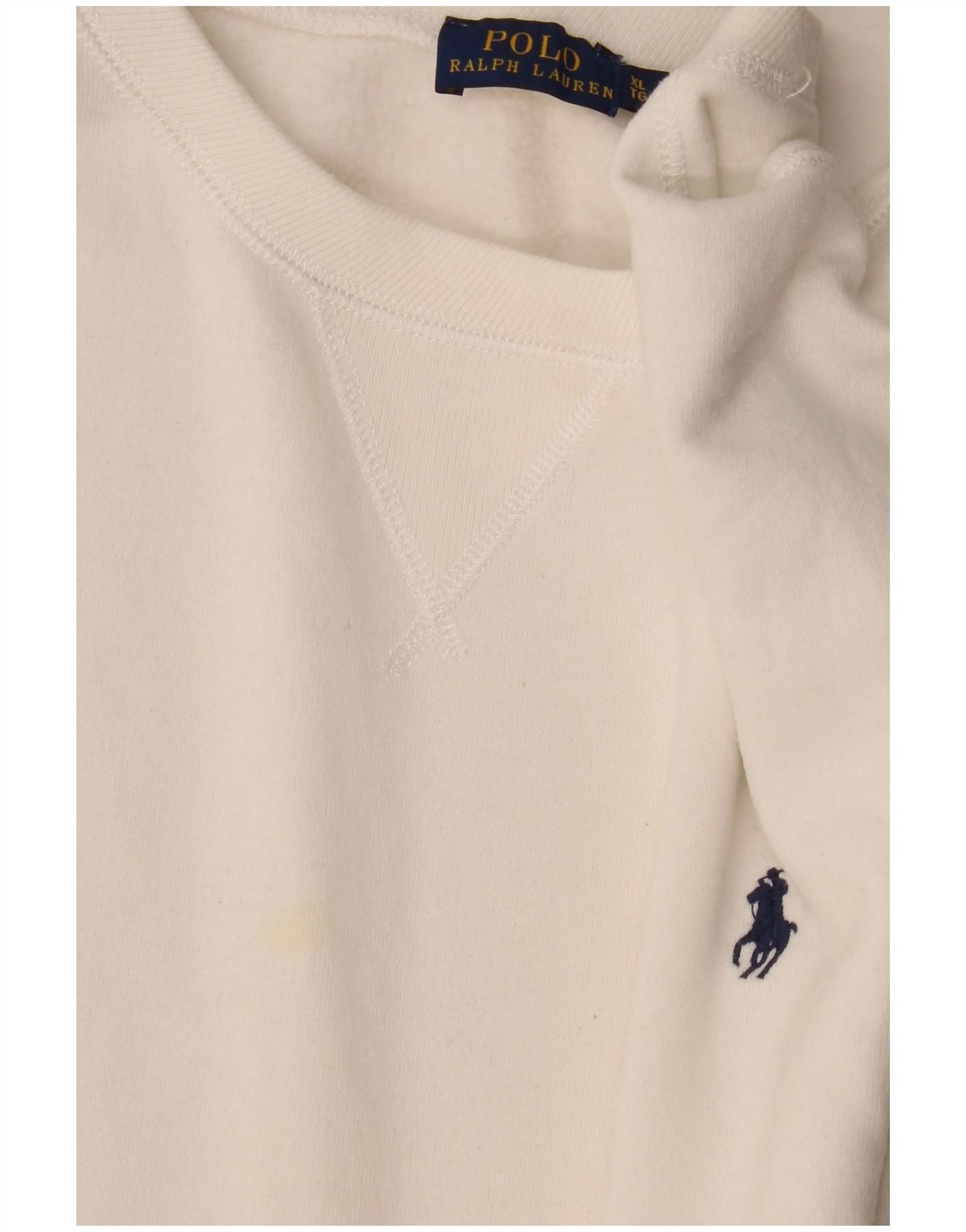 Polo Ralph Lauren Womens Overd Sweatshirt Jumper UK 18 XL White Cotton Size XL / US 12-14 / IT 48-50 - 3 Thumbnail