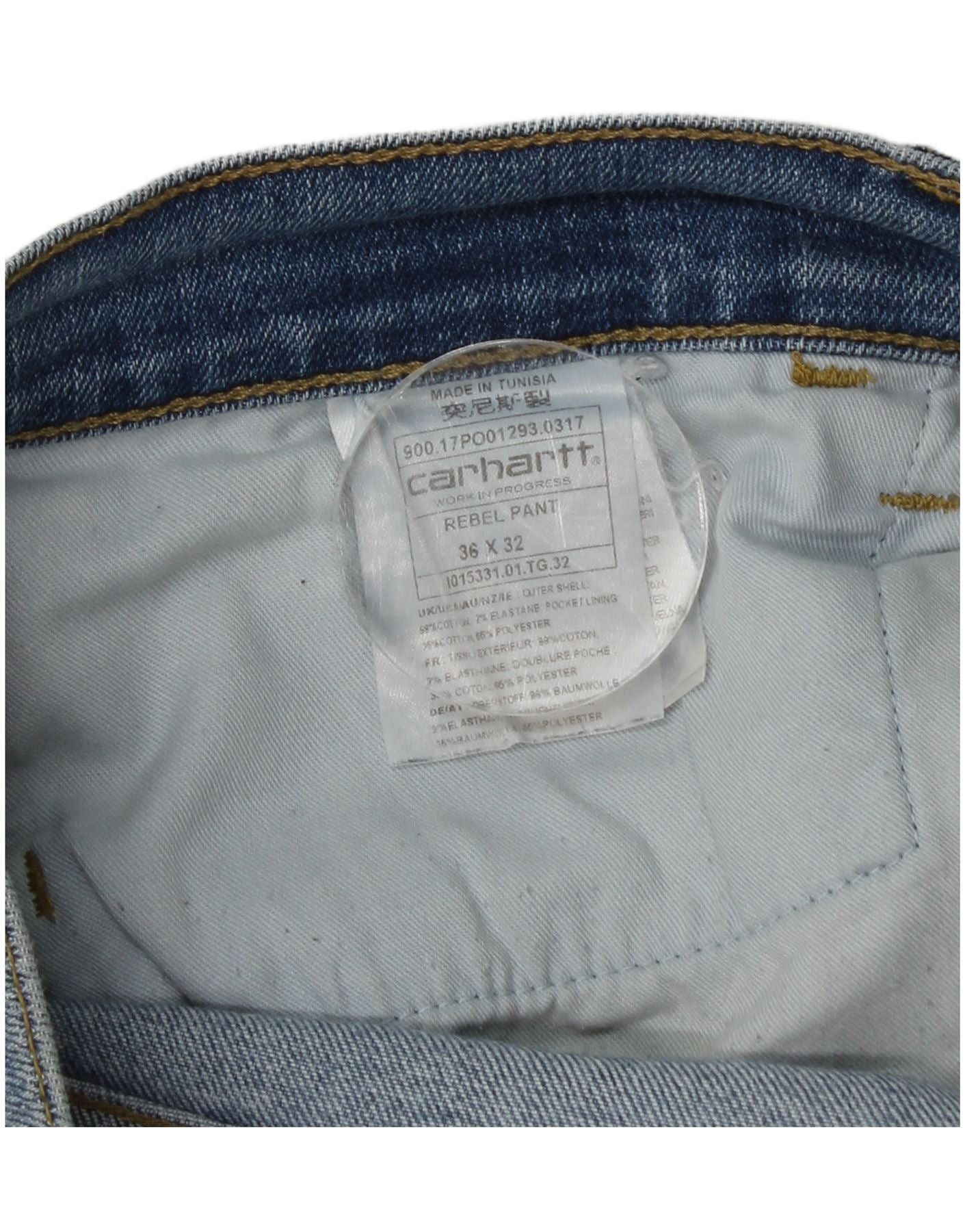 Carhartt Mens Slim Jeans W36 L32 Blue Cotton Size US 28 / EU 44 - 4 Thumbnail