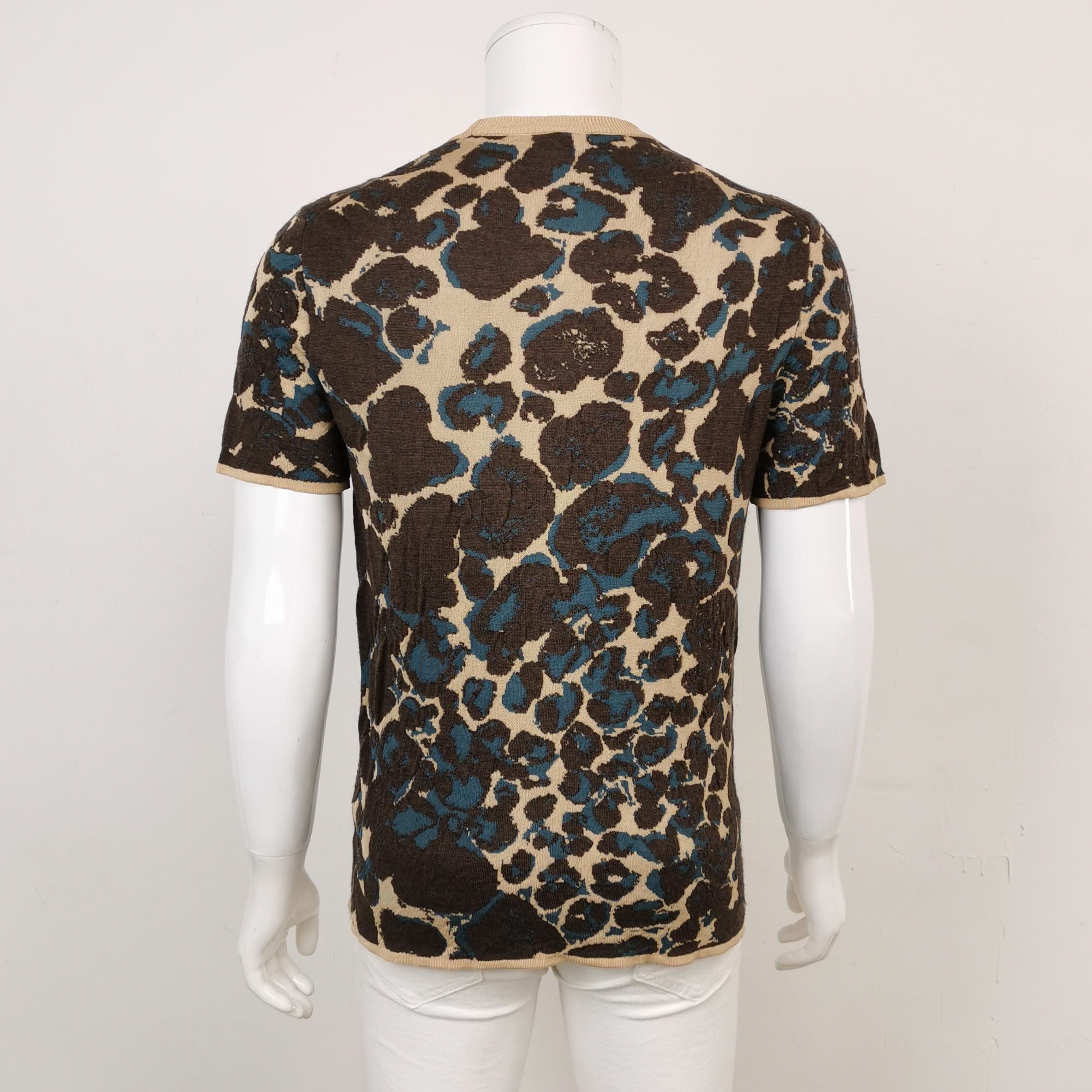 Dior Dior Leopard Logo Silk Wool Knit T-Shirt US M Size US M / EU 48-50 / 2 - 2 Thumbnail