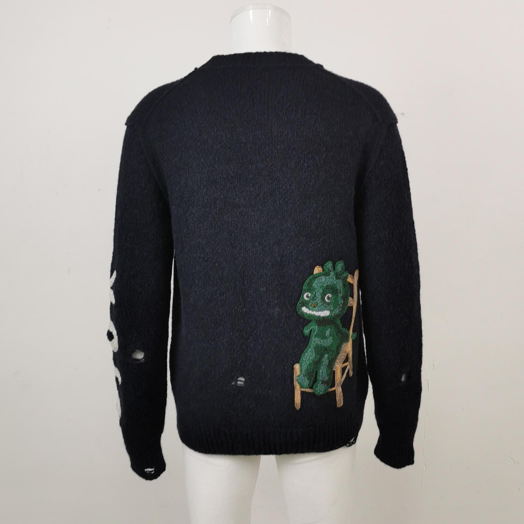 Dior Dior x Otani Workshop Distressed Knit Sweater Size M Size US M / EU 48-50 / 2 - 2 Thumbnail