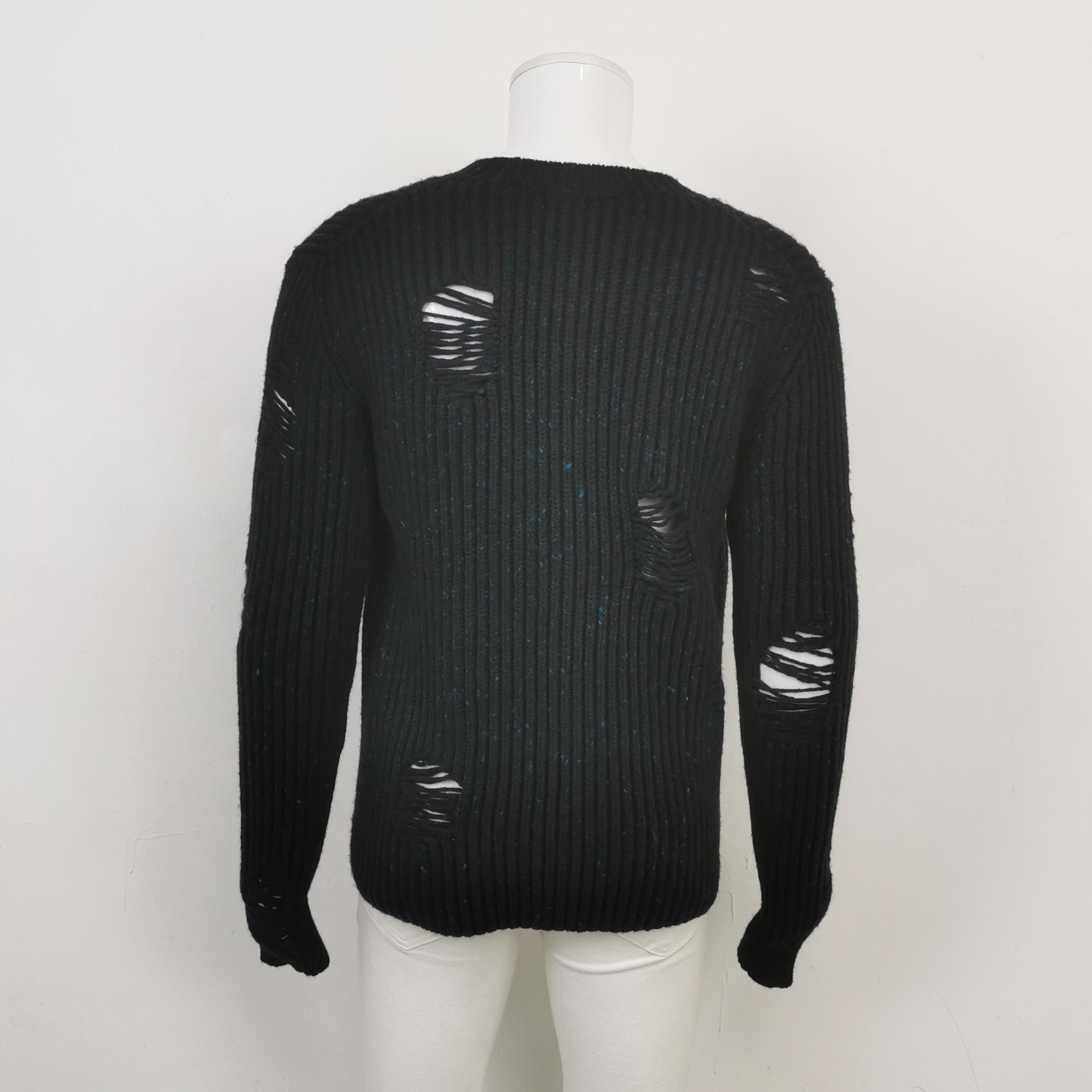 Dior Dior Distressed Wool Cashmere V-Neck Sweater M Size US M / EU 48-50 / 2 - 2 Thumbnail