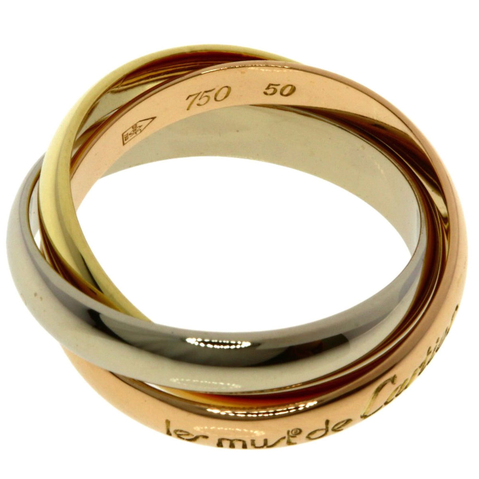 Cartier Cartier Trinity #50 Ring - 18K Yellow Gold/18K White Pink Gold Women's CARTIER Size ONE SIZE - 3 Thumbnail