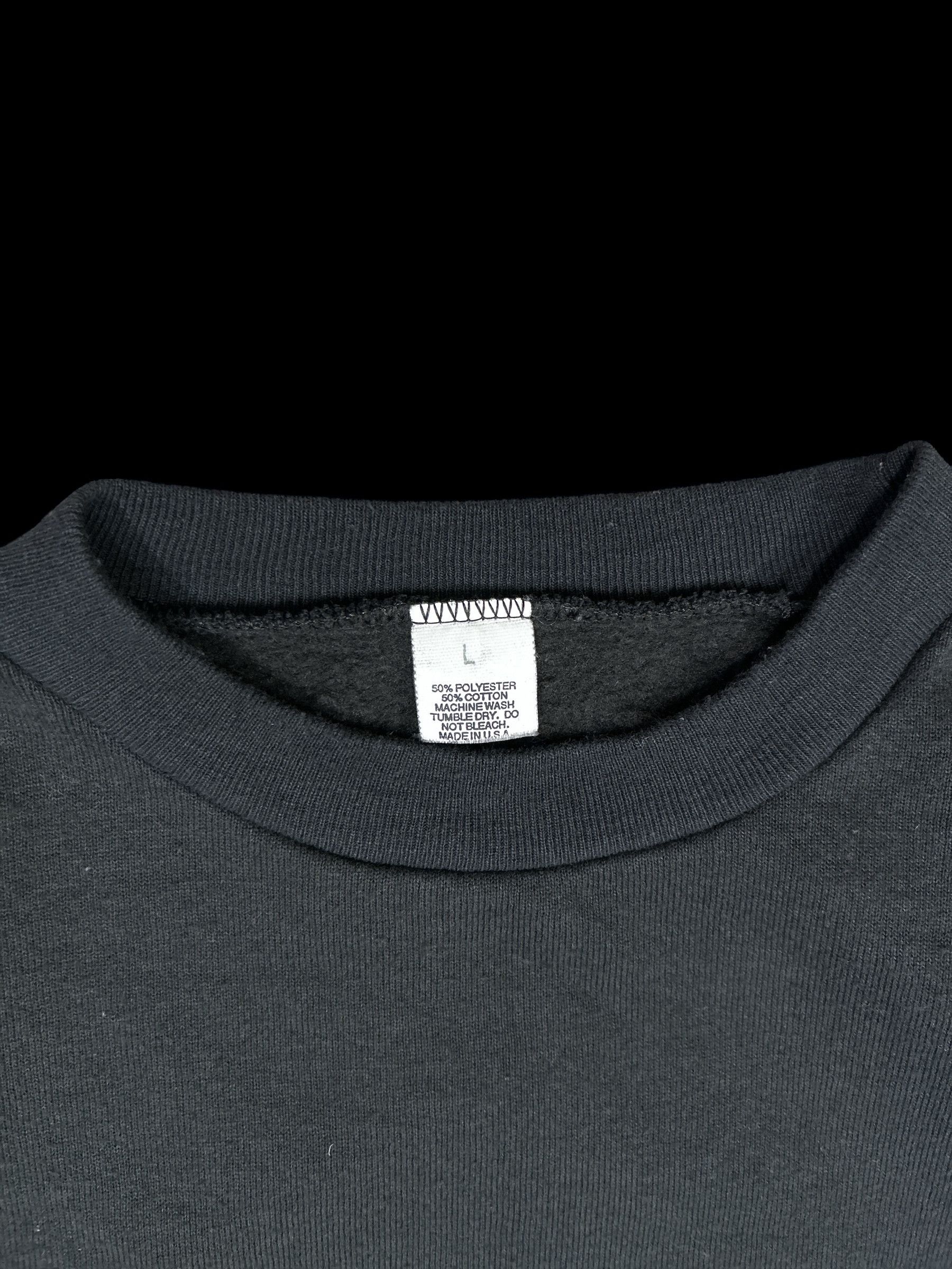 Vintage BLACK 90s solid sweat Size L Size ONE SIZE - 2 Thumbnail