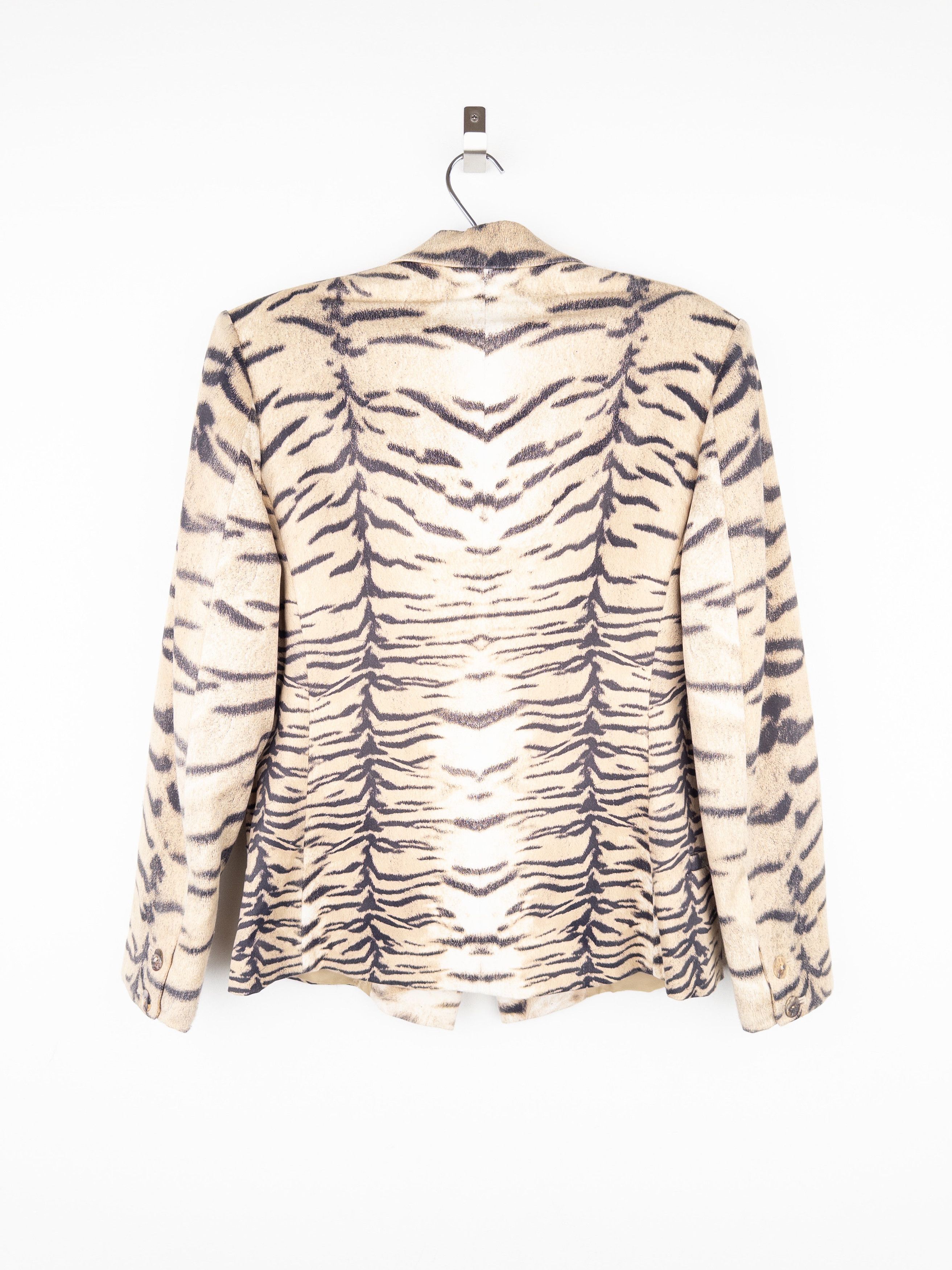 Roberto Cavalli AW98 Tiger Print Blazer Jacket Size L / US 10 / IT 46 - 2 Thumbnail