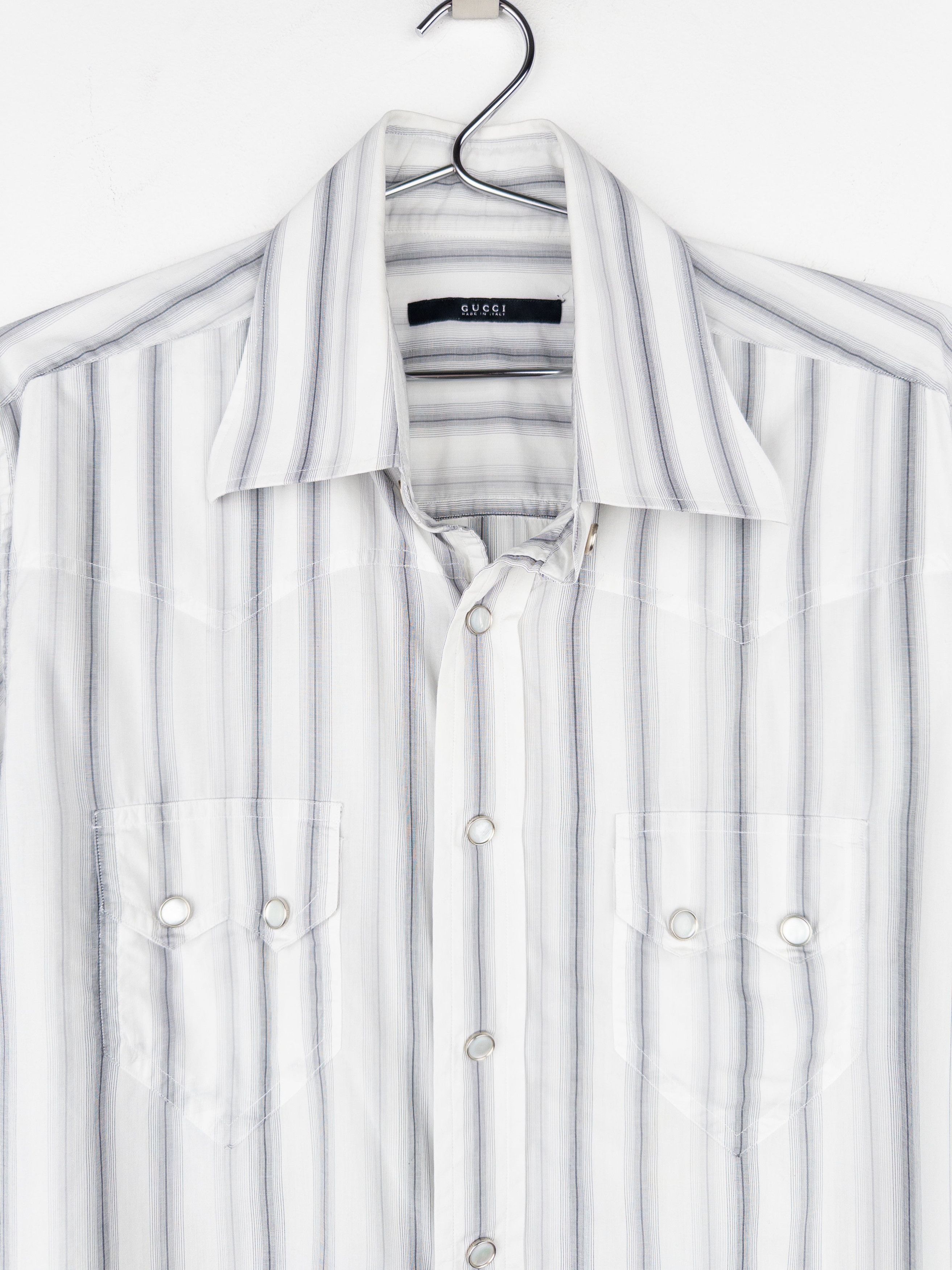 Gucci by Tom Ford SS04 Pearl-Button Cowboy Western Button-Up Shirt Size US XL / EU 56 / 4 - 3 Thumbnail