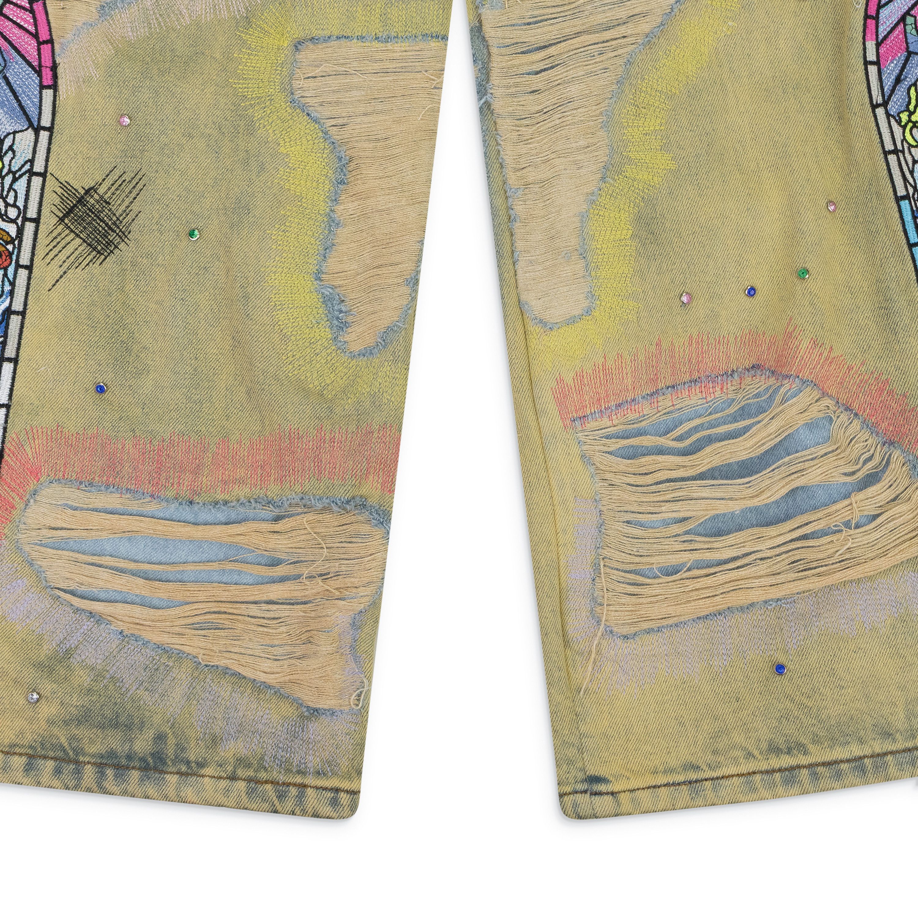 Who Decides War Who Decides War MULTI SIDE-EMBROIDERY WIDE-LEG JEANS SIZE 27 Size US 27 - 6 Thumbnail
