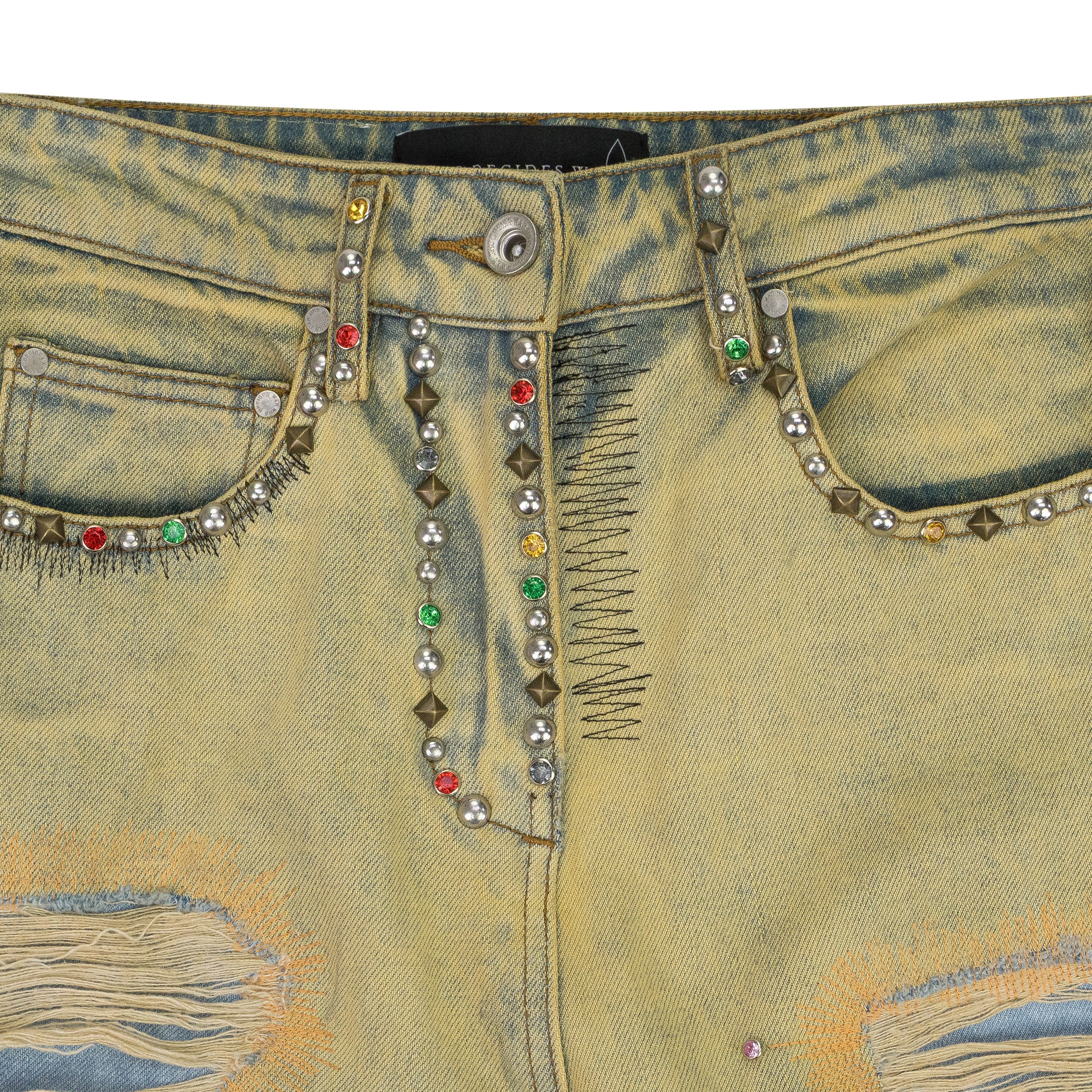 Who Decides War Who Decides War MULTI SIDE-EMBROIDERY WIDE-LEG JEANS SIZE 27 Size US 27 - 3 Thumbnail