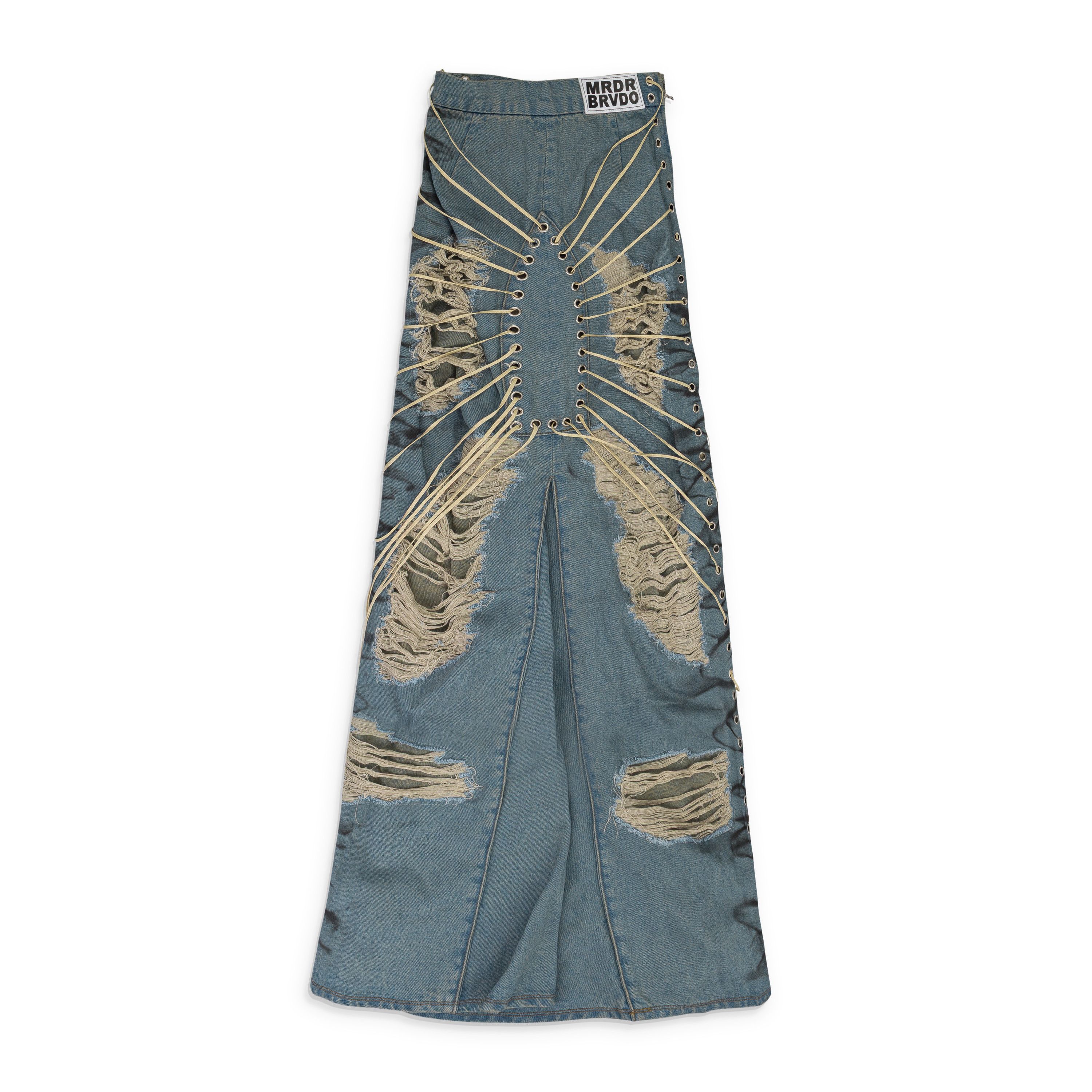 Who Decides War Who Decides War BLUE LACED WINDOW MAXI SKIRT SIZE 27 Size 27" / US 4 / IT 40 - 2 Thumbnail