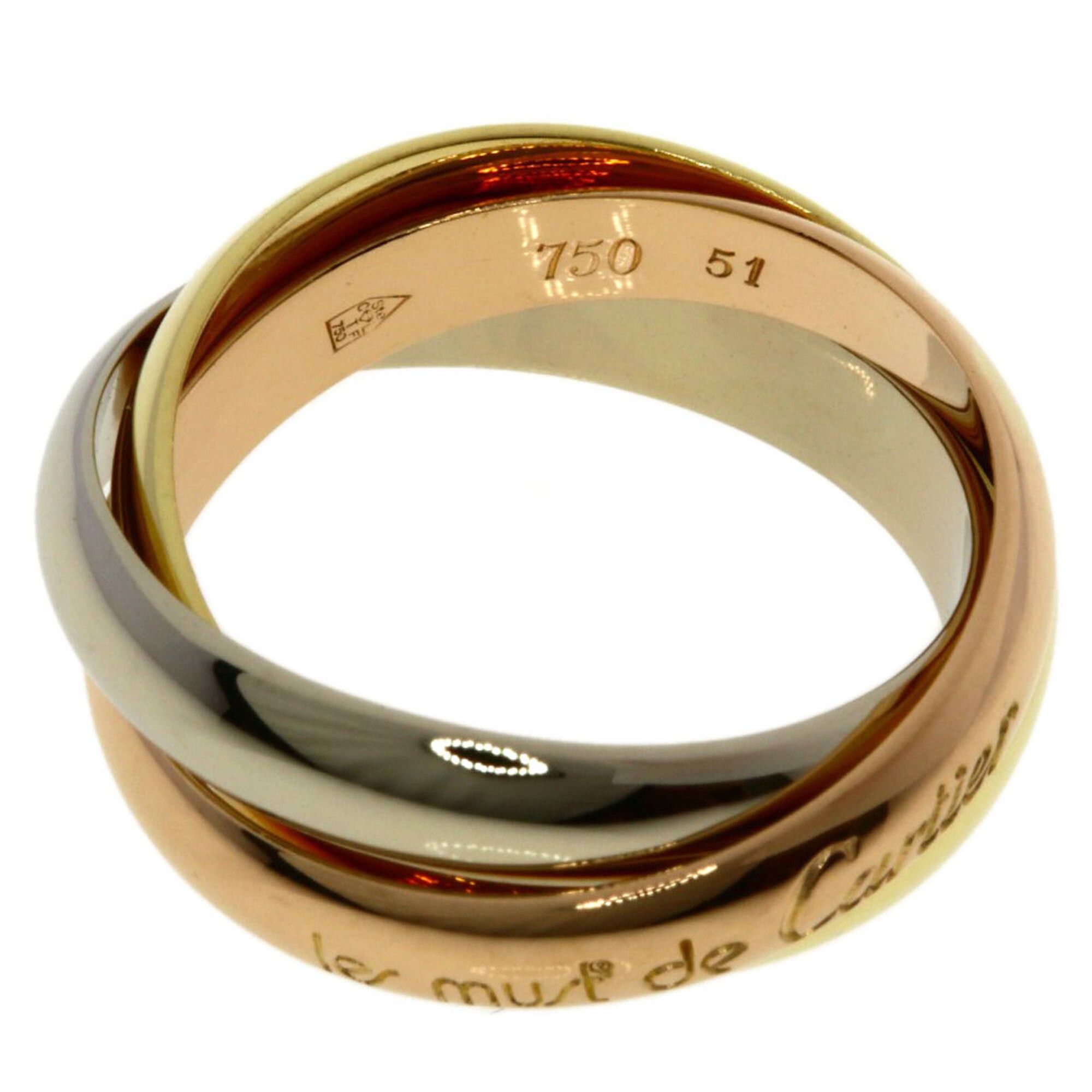 Cartier Cartier Trinity #51 Ring - 18K Yellow Gold/18K White Pink Gold Women's CARTIER Size ONE SIZE - 3 Thumbnail
