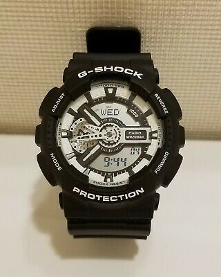 Casio Casio G Shock GA110BW 1A Men s White Dial Analog Digital