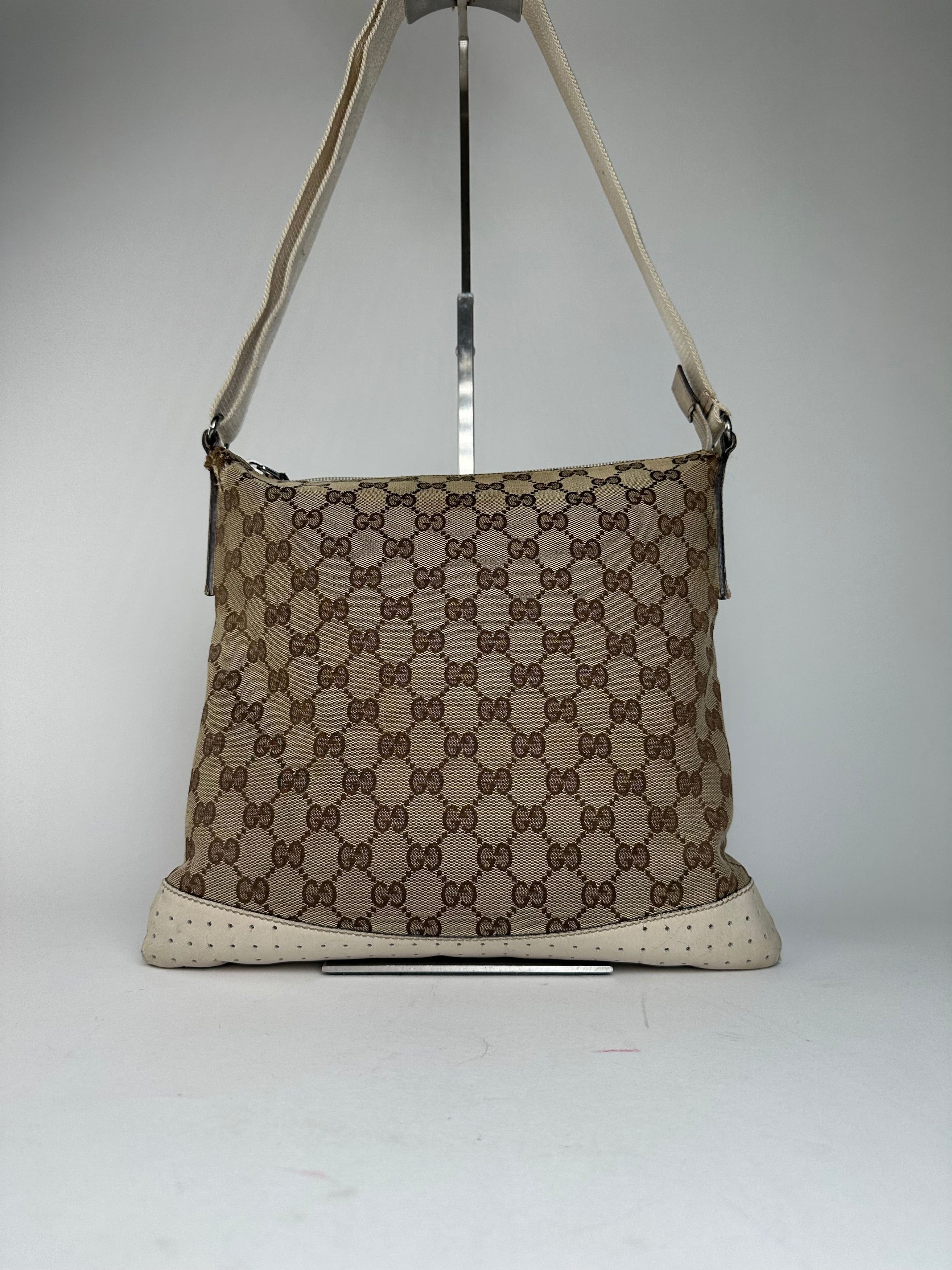 Gucci Vintage GG Monogram Canvas Crossbody Bag Brown Ivory Size ONE SIZE - 2 Thumbnail