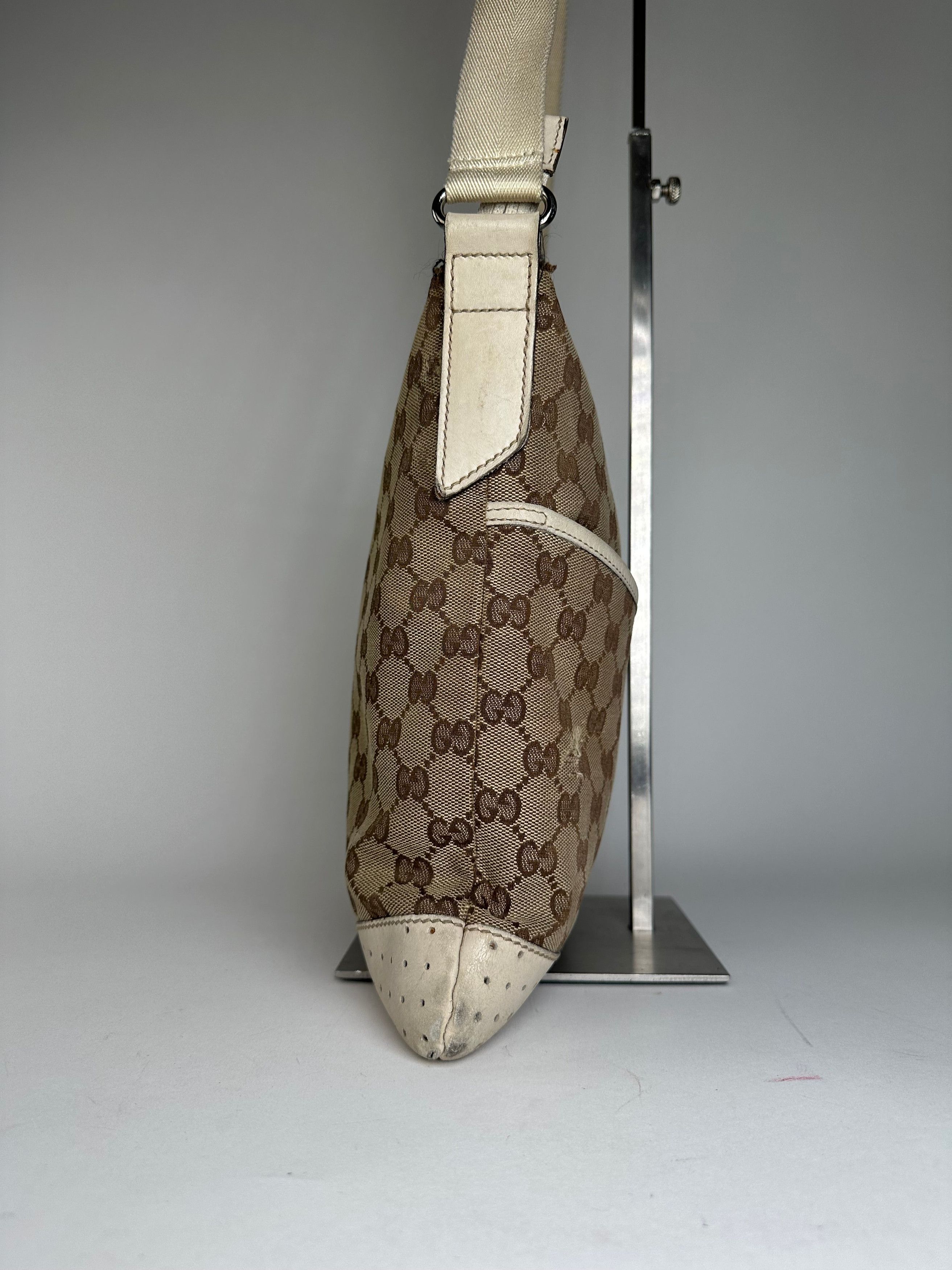 Gucci Vintage GG Monogram Canvas Crossbody Bag Brown Ivory Size ONE SIZE - 9 Thumbnail