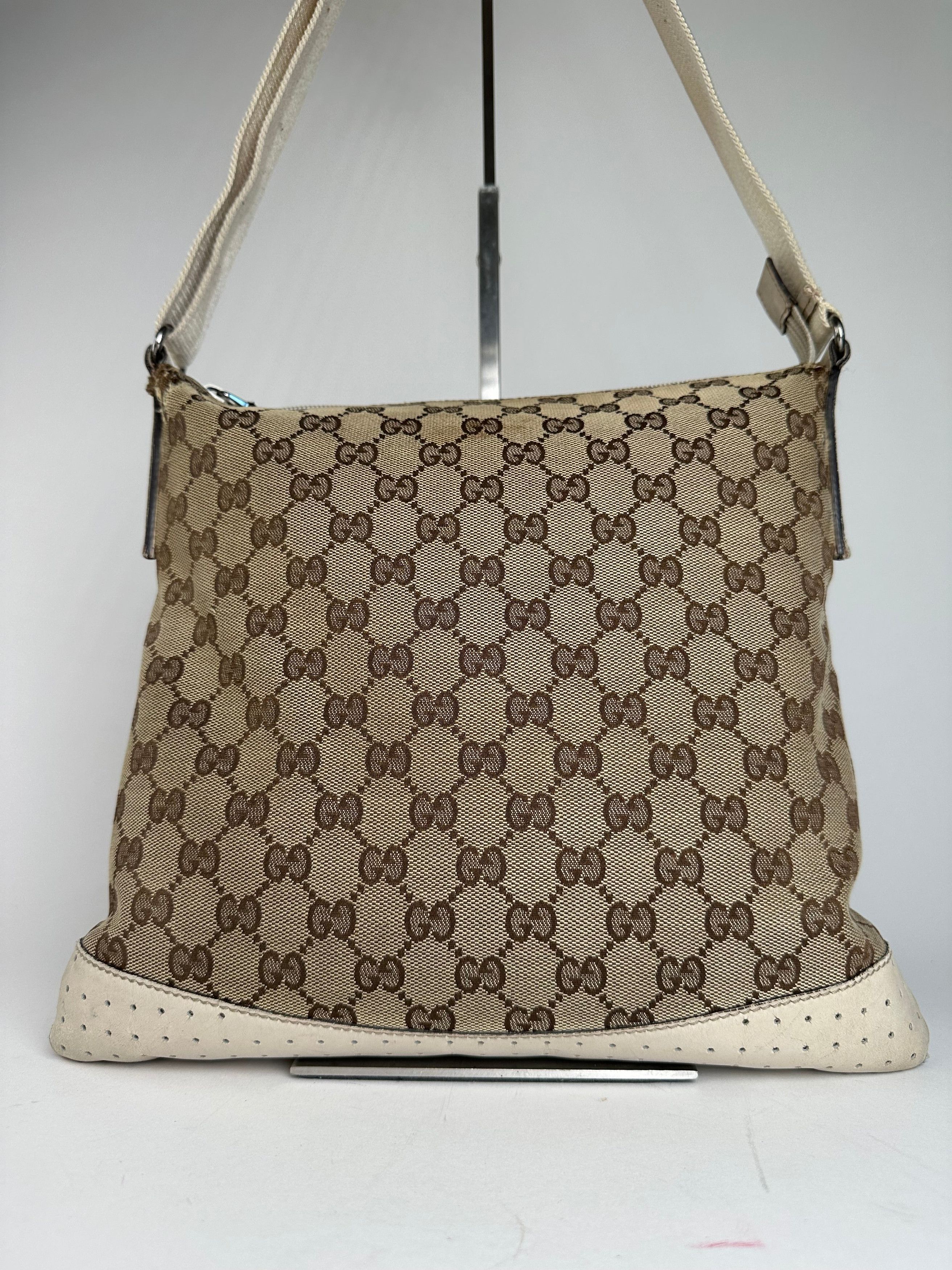 Gucci Vintage GG Monogram Canvas Crossbody Bag Brown Ivory Size ONE SIZE - 14 Thumbnail