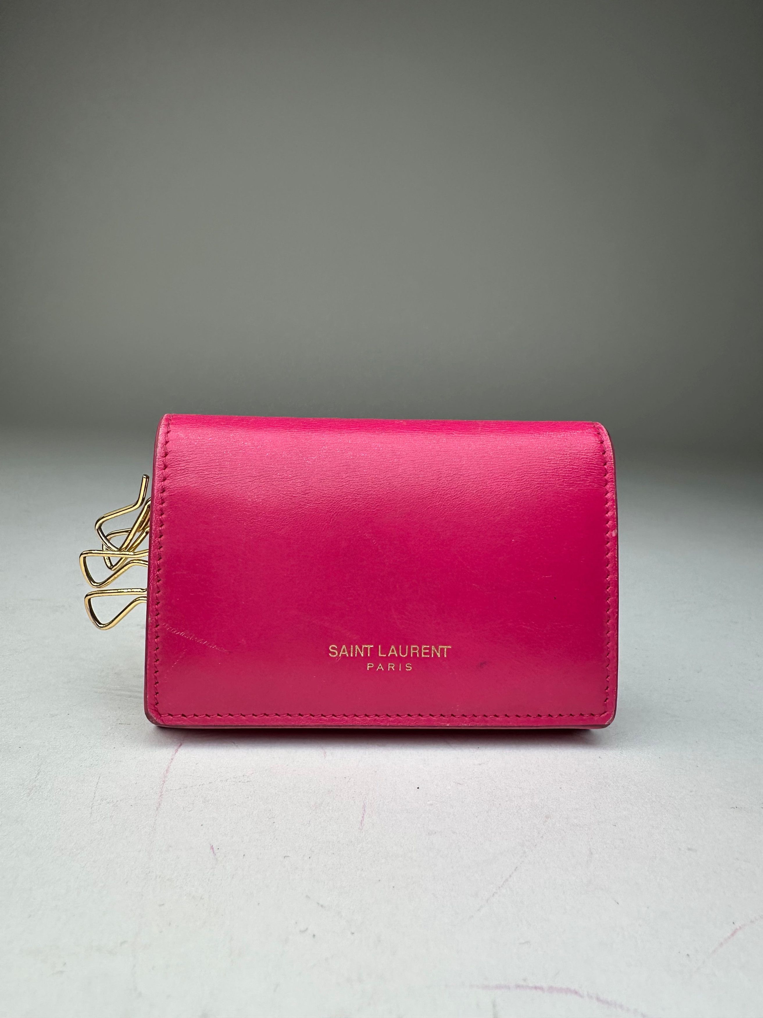 Other Saint Laurent Paris Smooth Leather Key Case Fuchsia Size ONE SIZE - 11 Thumbnail