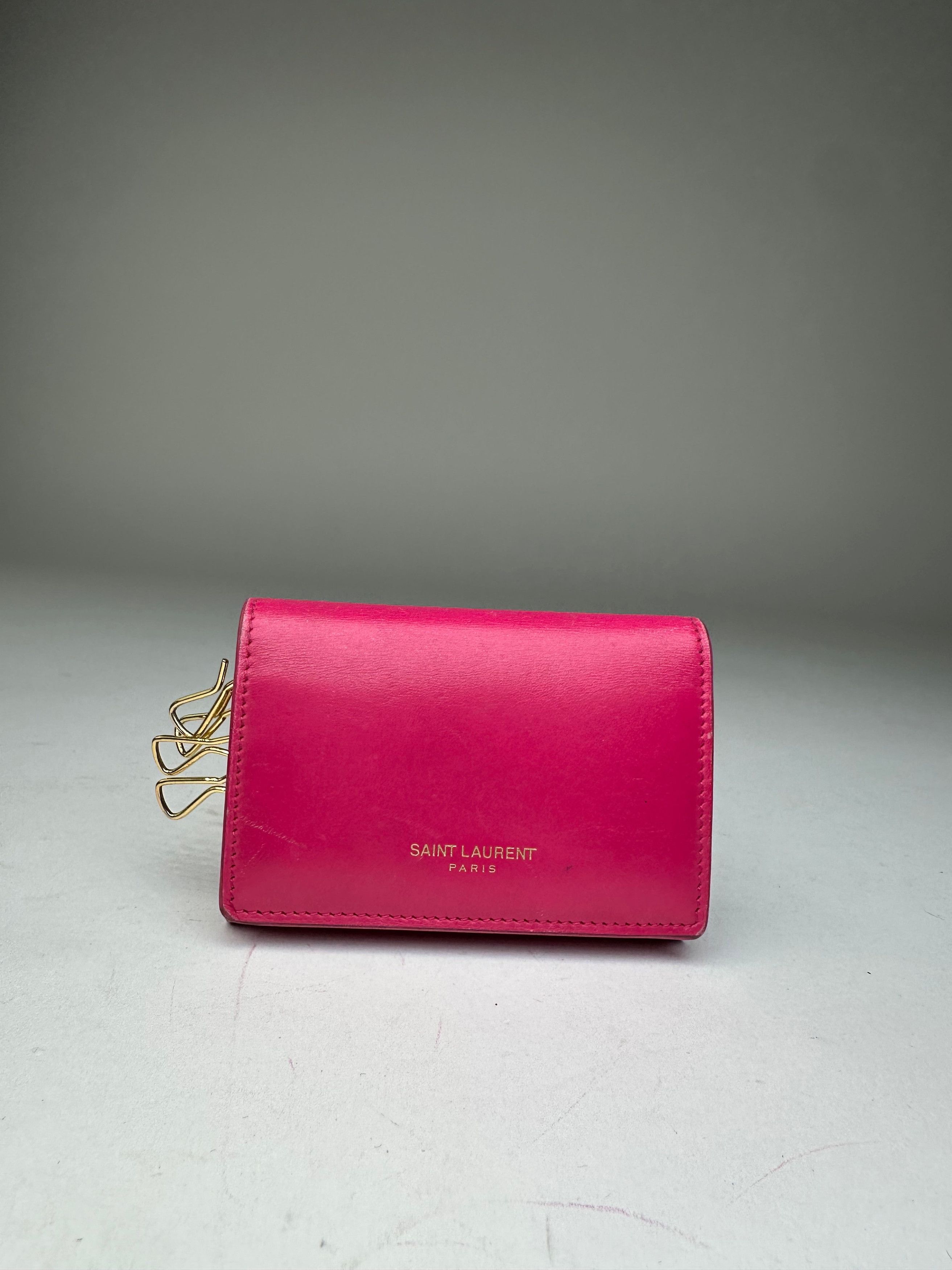 Other Saint Laurent Paris Smooth Leather Key Case Fuchsia Size ONE SIZE - 6 Thumbnail