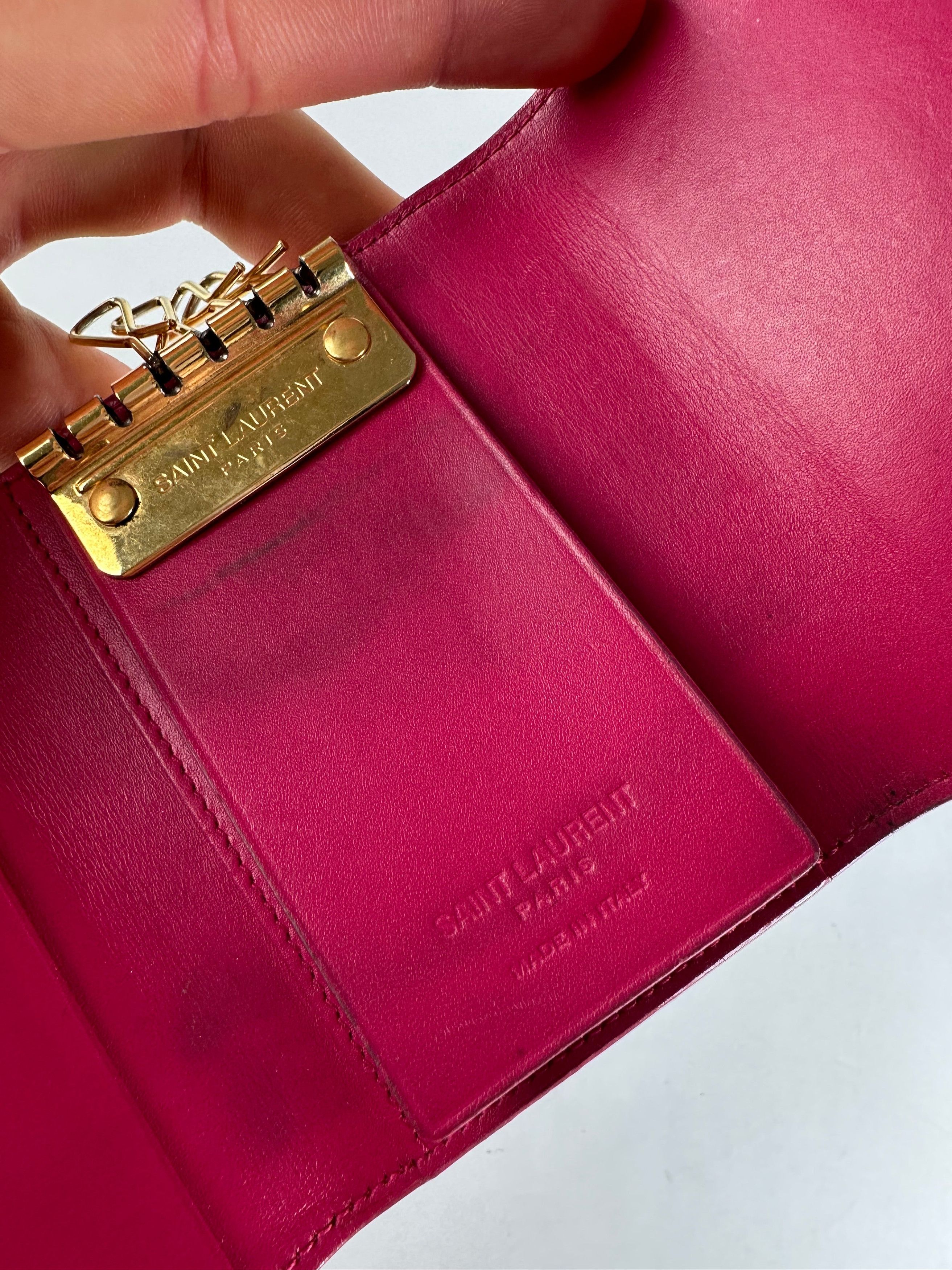 Other Saint Laurent Paris Smooth Leather Key Case Fuchsia Size ONE SIZE - 7 Thumbnail