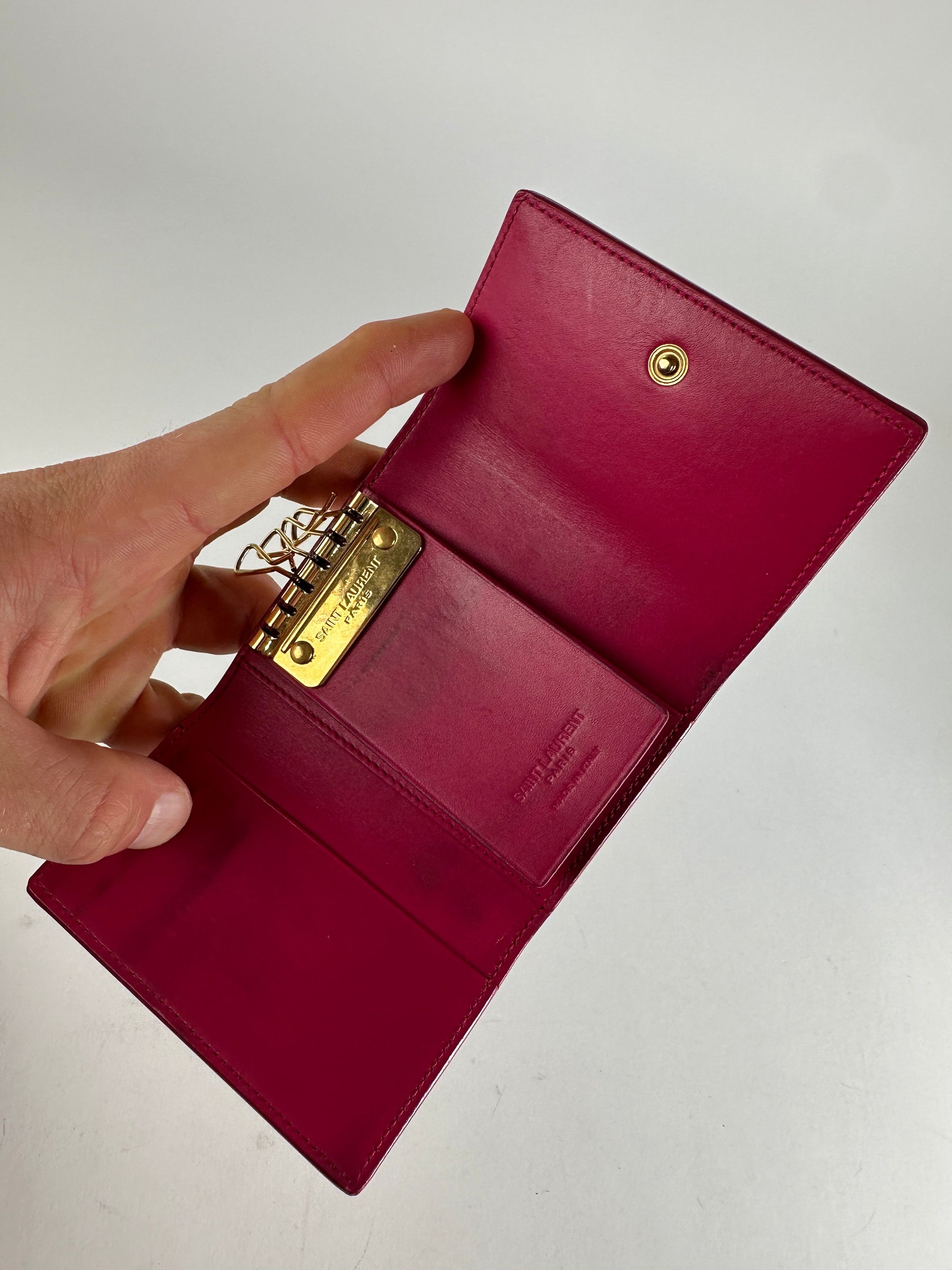 Other Saint Laurent Paris Smooth Leather Key Case Fuchsia Size ONE SIZE - 5 Thumbnail