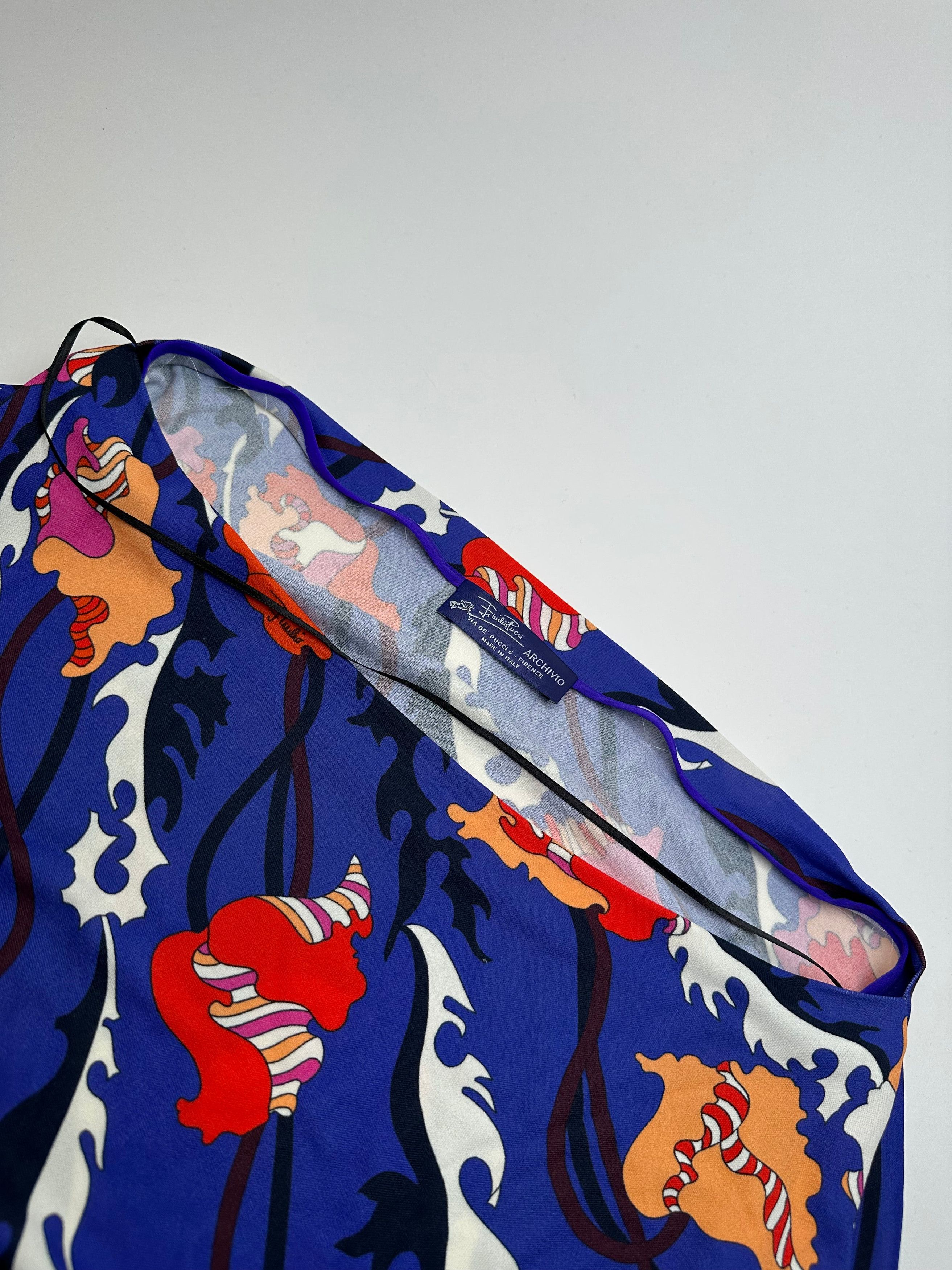Emilio Pucci Vintage Archivio Floral Silk Viscose Jersey Long Sleeve Top Size S / US 4 / IT 40 - 7 Thumbnail