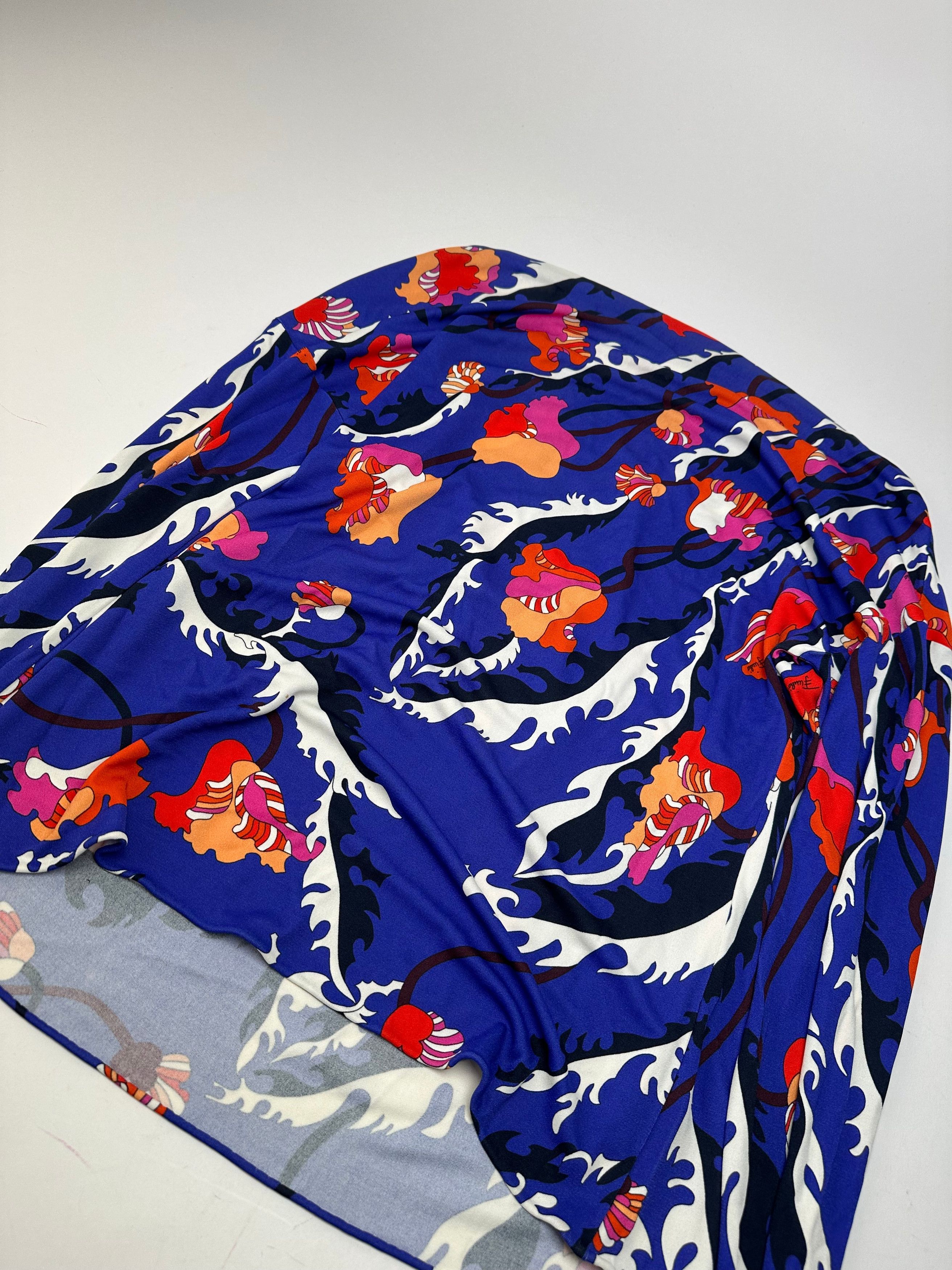 Emilio Pucci Vintage Archivio Floral Silk Viscose Jersey Long Sleeve Top Size S / US 4 / IT 40 - 13 Thumbnail