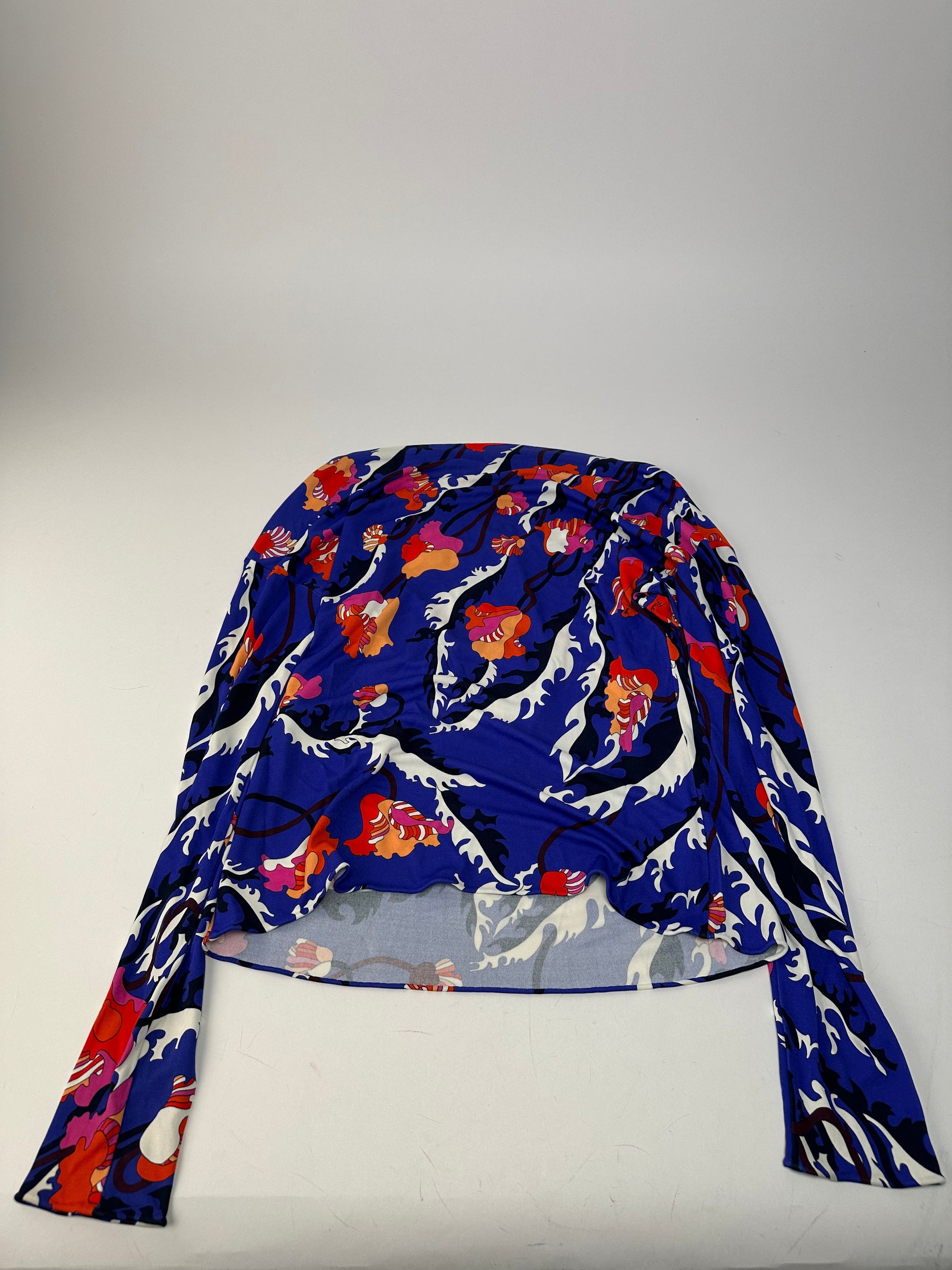 Emilio Pucci Vintage Archivio Floral Silk Viscose Jersey Long Sleeve Top Size S / US 4 / IT 40 - 12 Thumbnail