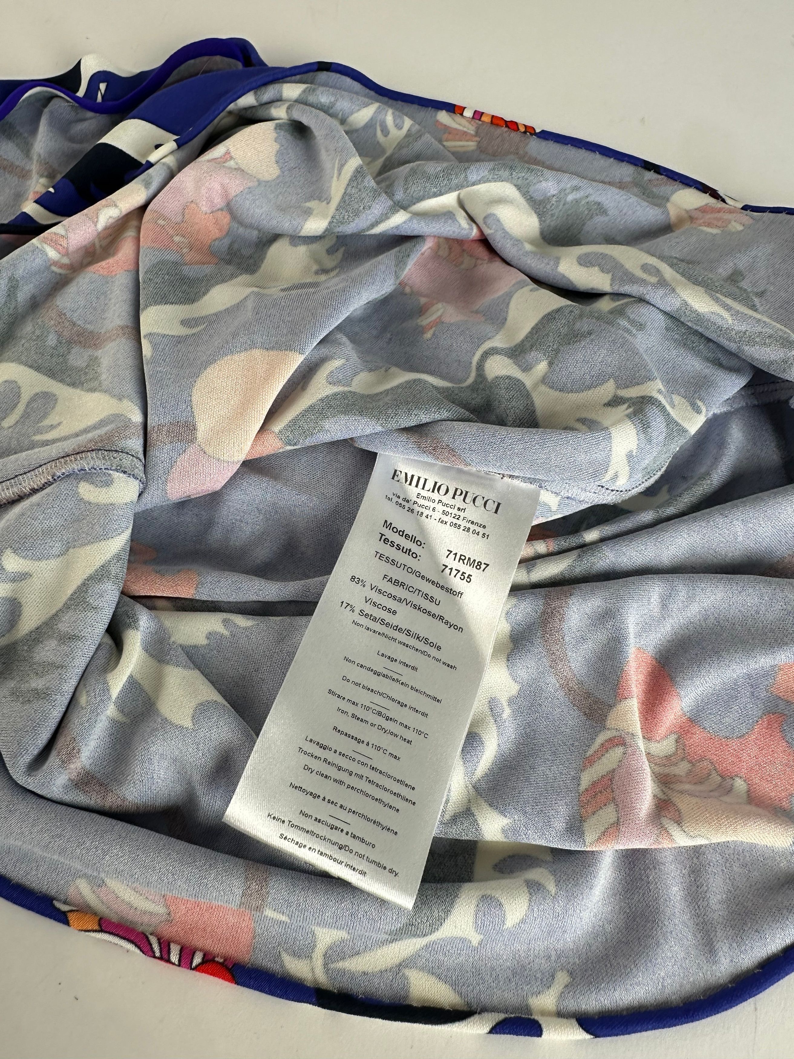 Emilio Pucci Vintage Archivio Floral Silk Viscose Jersey Long Sleeve Top Size S / US 4 / IT 40 - 10 Thumbnail