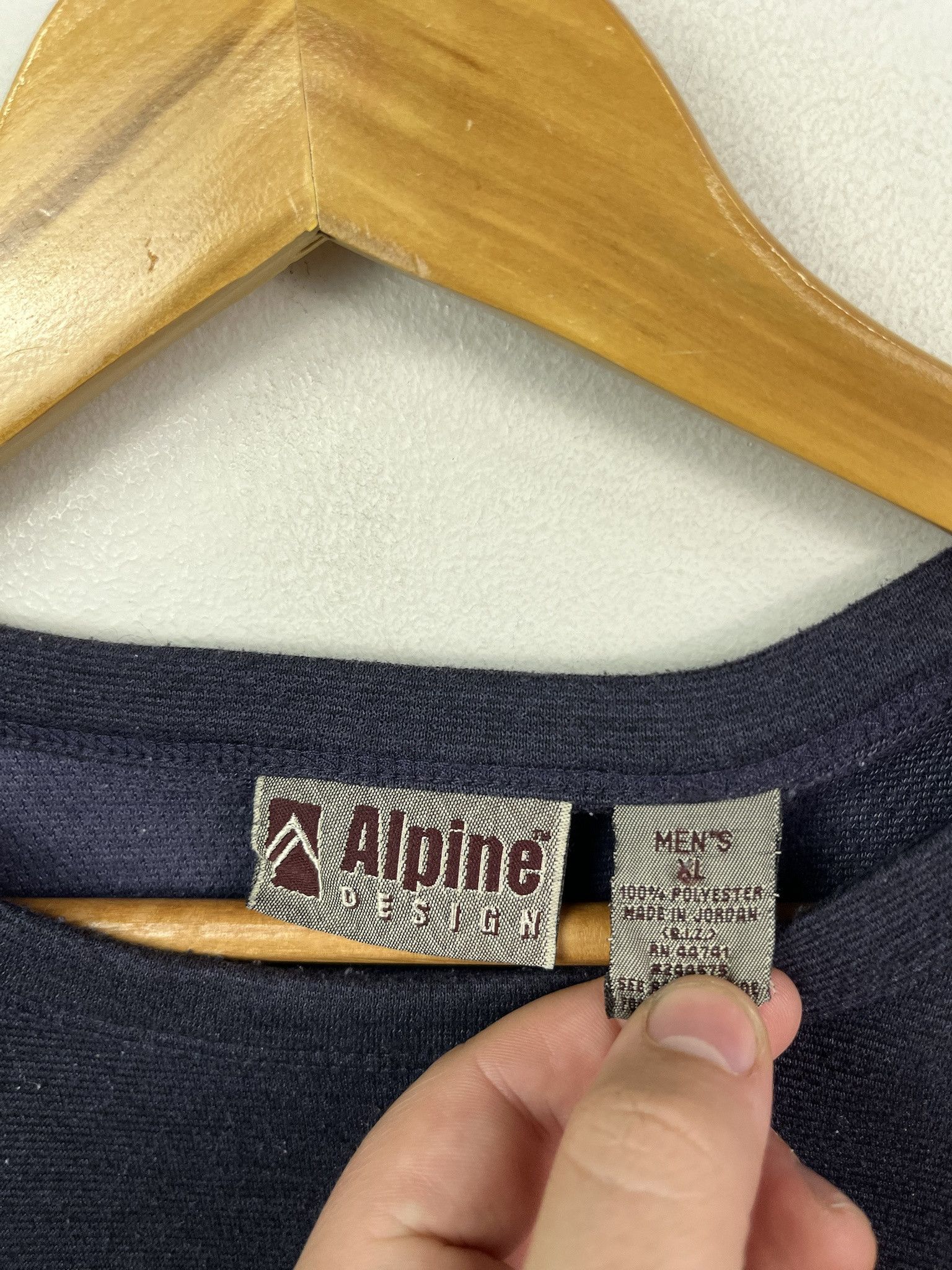 Vintage Vintage 90's Alpine Design Blank Navy Thermal SIze XL Size US XL / EU 56 / 4 - 2 Thumbnail