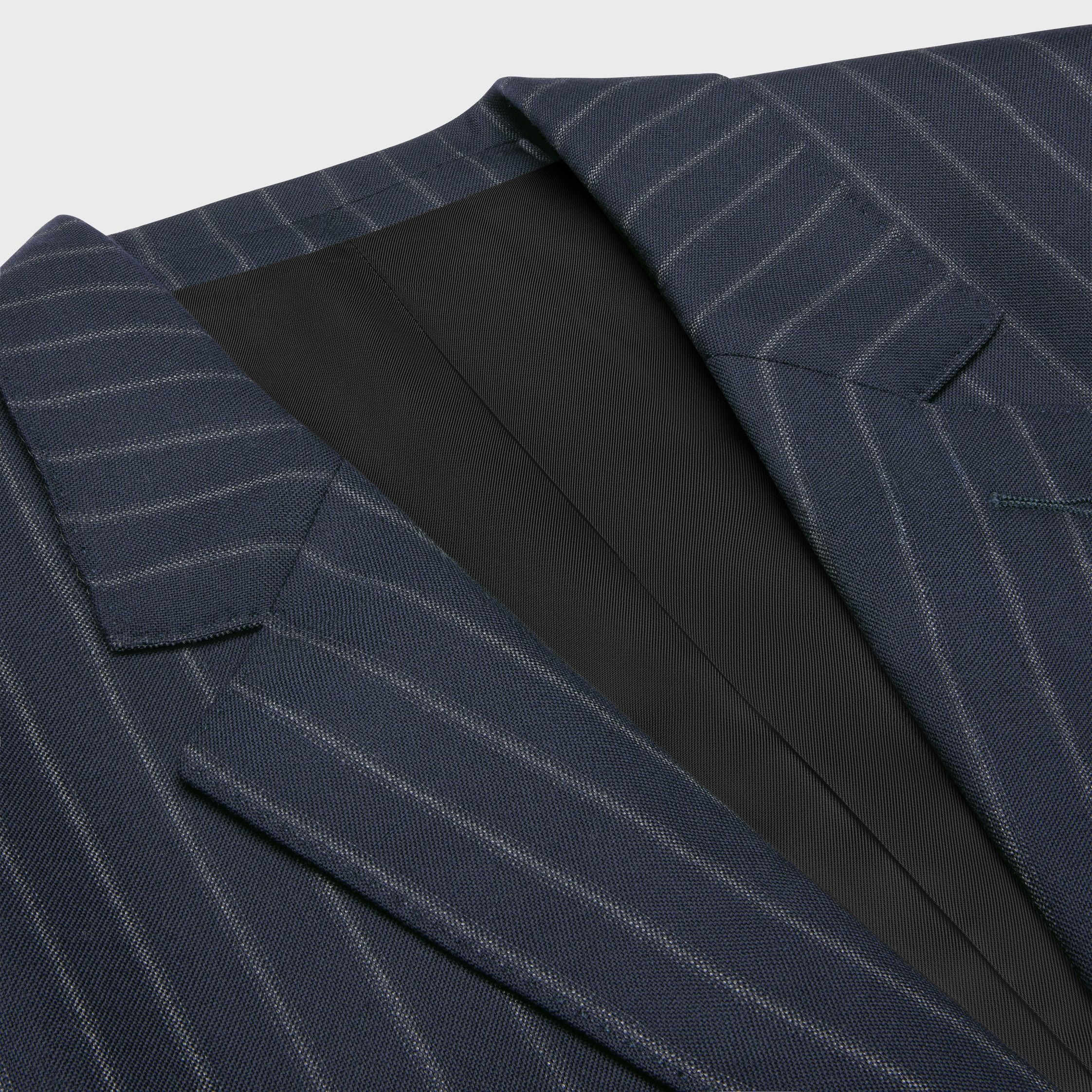Celine BNF BLAZER IN STRIPED WOOL navy/craie Size XL / US 12-14 / IT 48-50 - 3 Thumbnail