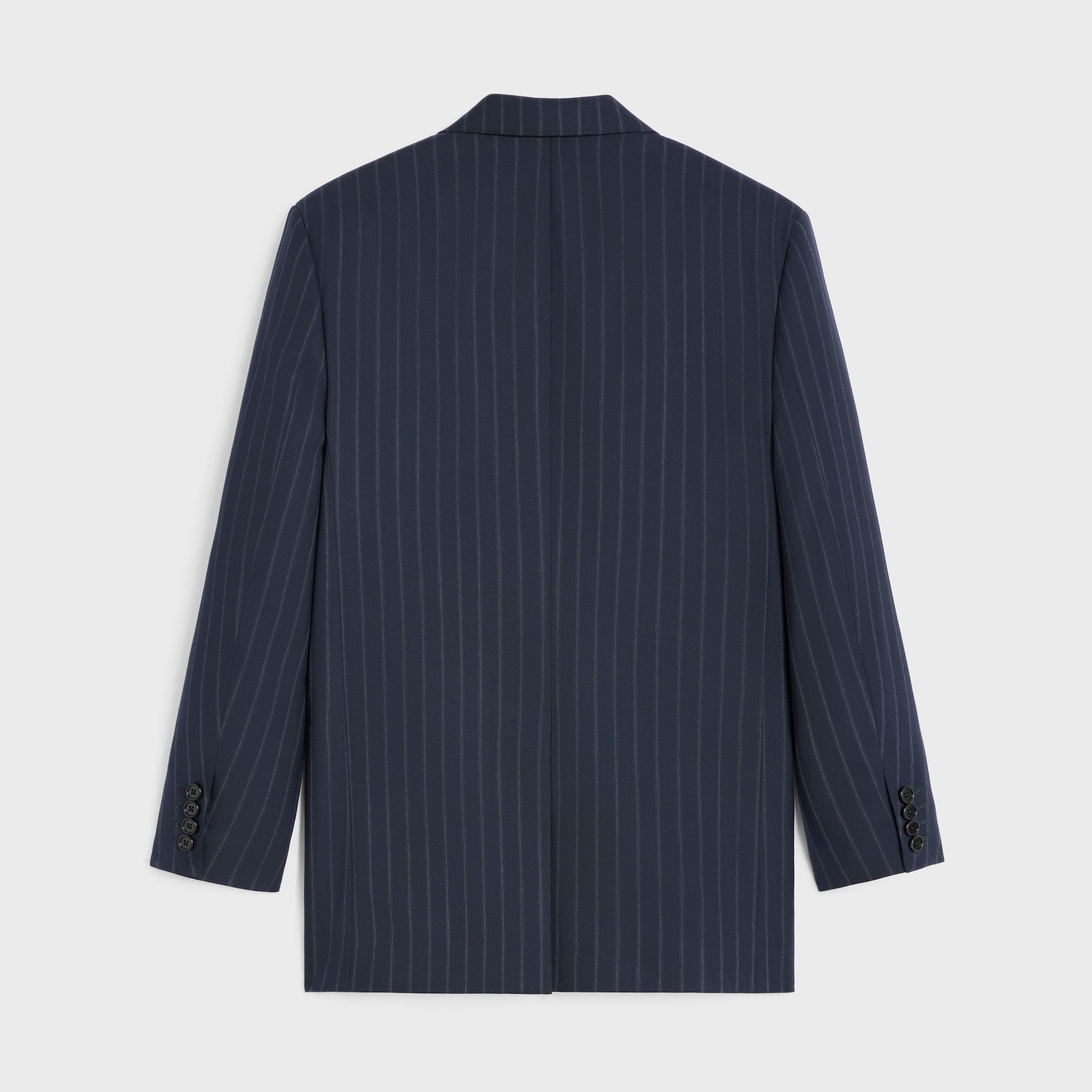 Celine BNF BLAZER IN STRIPED WOOL navy/craie Size XL / US 12-14 / IT 48-50 - 2 Thumbnail