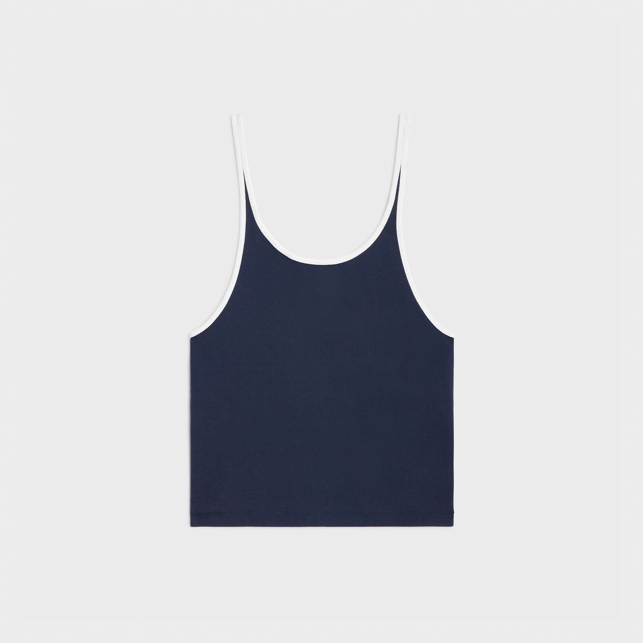 Celine CELINE PARIS TANK TOP IN COTTON JERSEY navy/off white Size S / US 4 / IT 40 - 2 Thumbnail