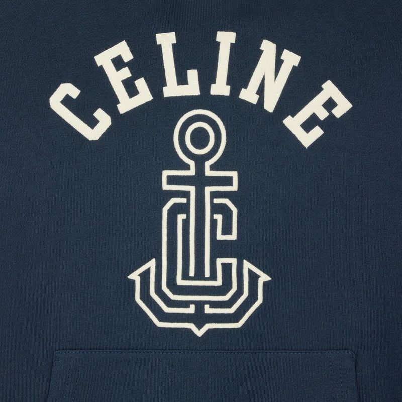 Celine celine anchor 70's hoodie in cotton fleece navy/cream Size XS / US 0-2 / IT 36-38 - 4 Thumbnail