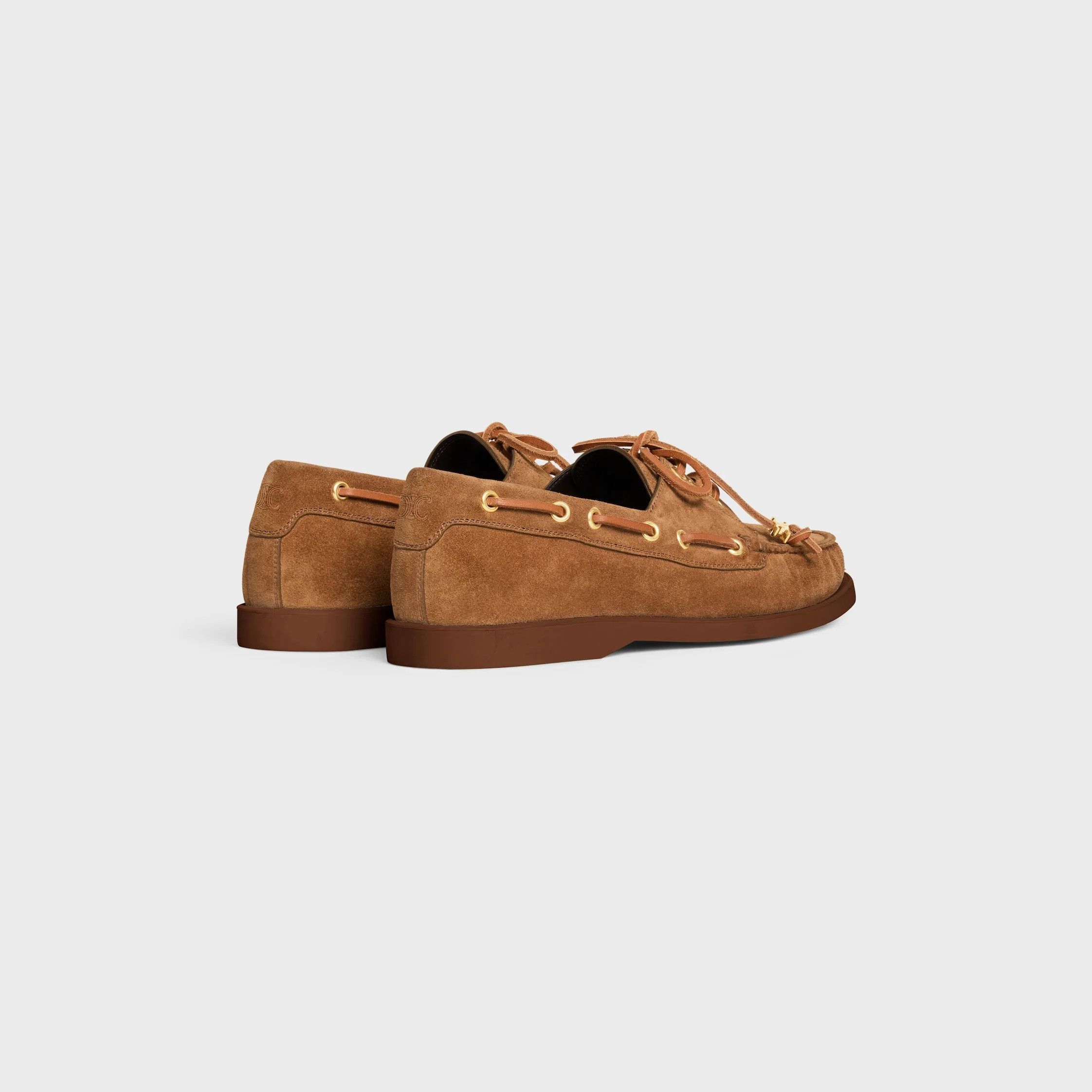 Celine CELINE BATEAU LACE-UP IN SUEDE CALFSKIN dark havana Size US 5 / IT 35 - 3 Thumbnail