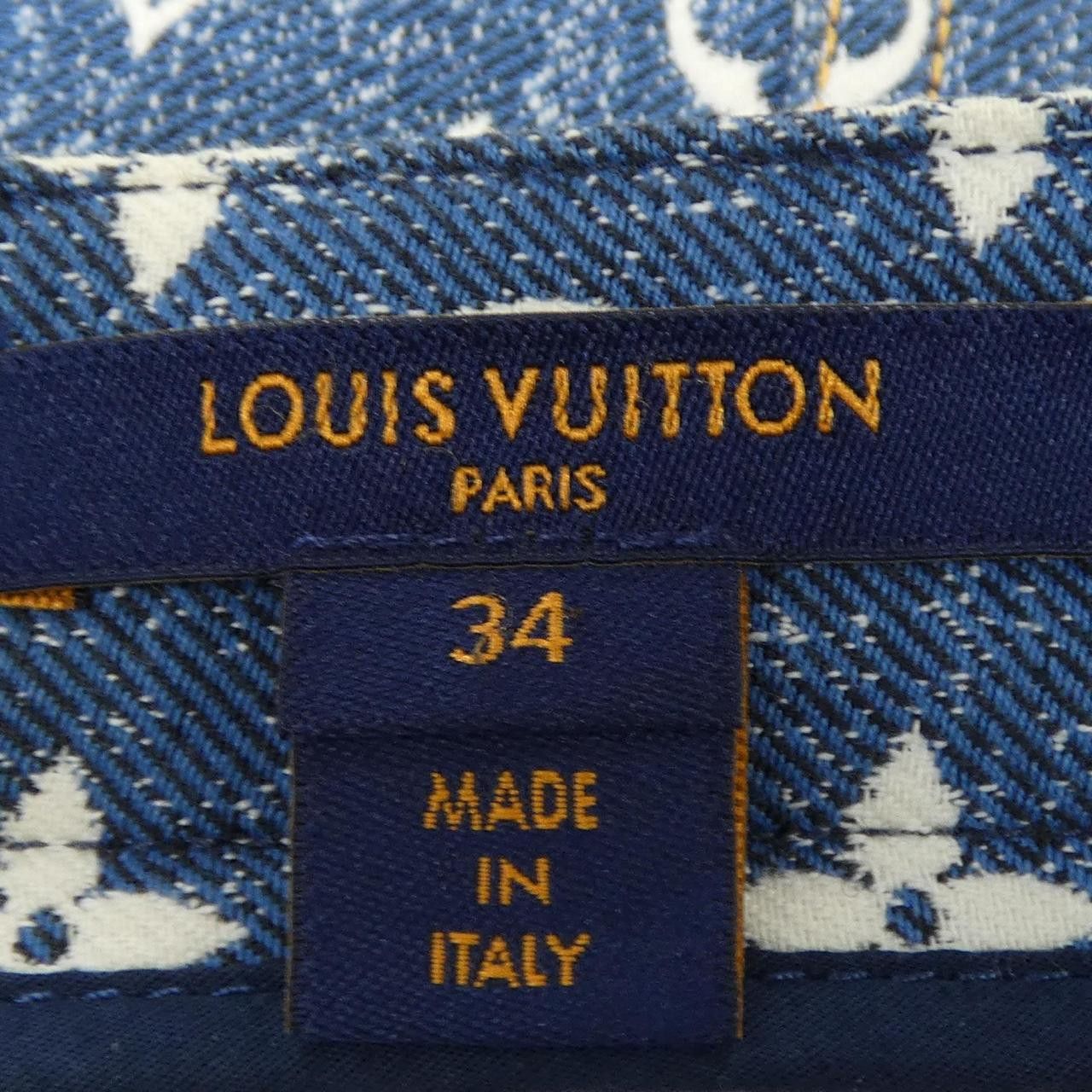 Louis Vuitton Louis Vuitton Louis Vuitton Monogram Jacquard Denim Skirt Textile Skirts FMSK27KJ2 DUTY FREE for USA Size ONE SIZE - 5 Thumbnail