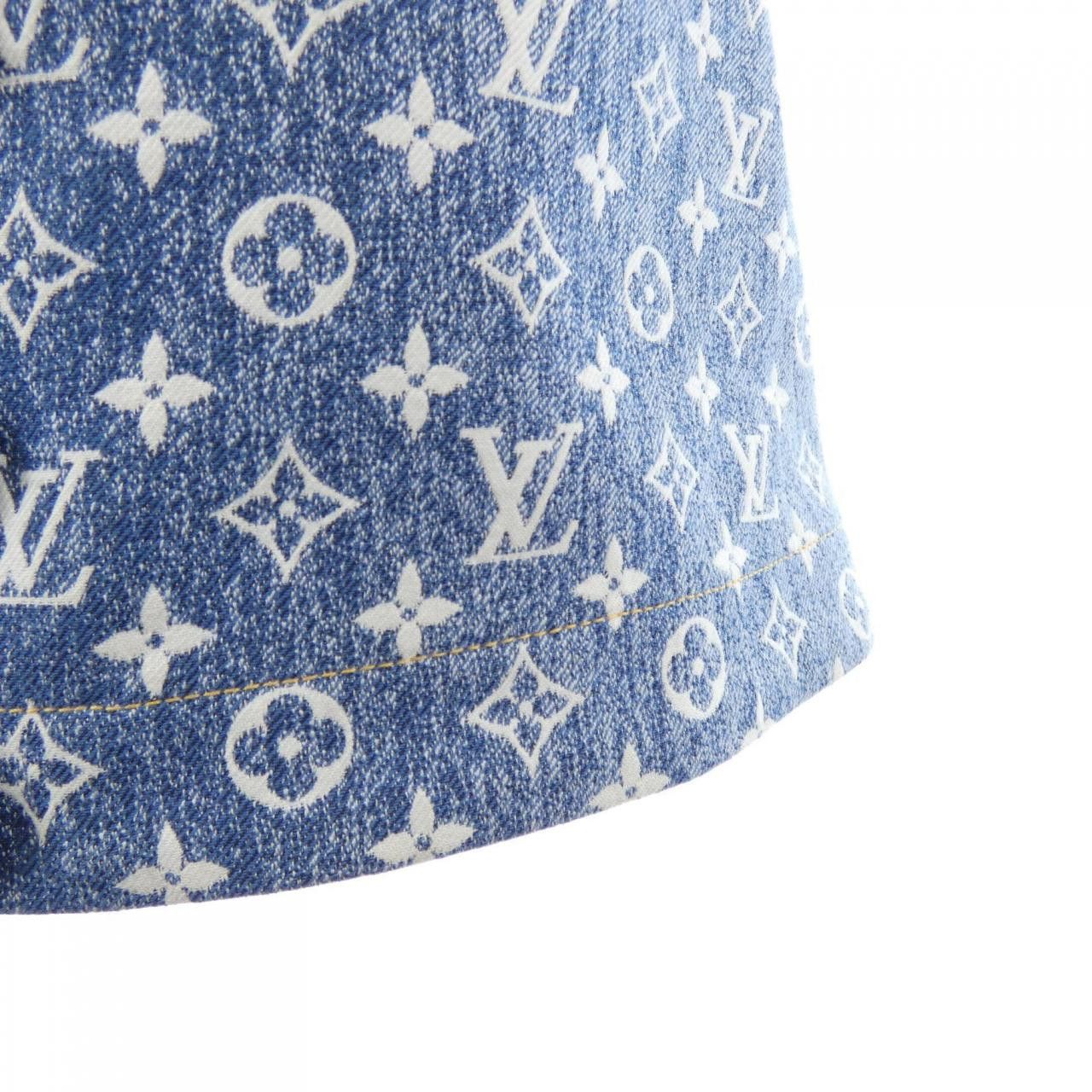 Louis Vuitton Louis Vuitton Louis Vuitton Monogram Jacquard Denim Skirt Textile Skirts FMSK27KJ2 DUTY FREE for USA Size ONE SIZE - 7 Thumbnail