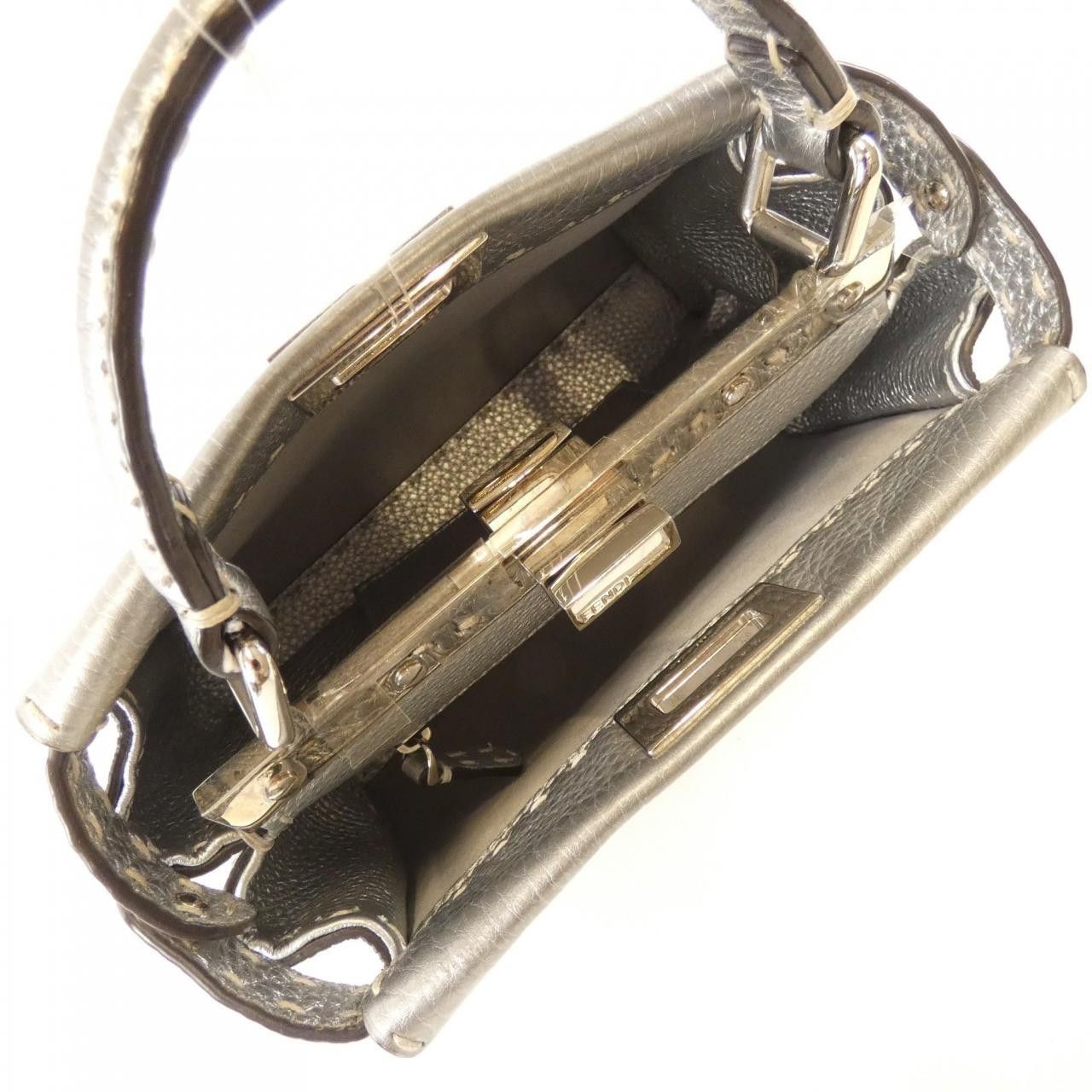 Fendi Fendi Fendi Selleria Peekaboo Mini Calf Bag Leather Crossbody Bag 8BN244 5QG DUTY FREE for USA Size ONE SIZE - 9 Thumbnail