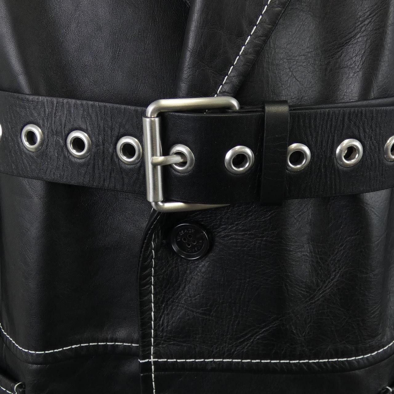 Versace Versace Versace Leather Jacket Leather Outerwear A85136 DUTY FREE for USA Size ONE SIZE - 7 Thumbnail