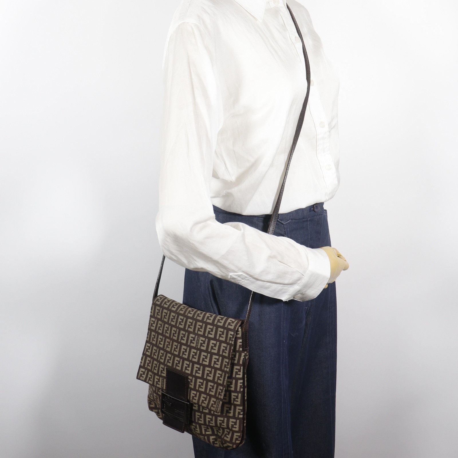 Fendi Fendi Fendi Zucchino Canvas Shoulder Bag Textile Shoulder Bag 8BT075 DUTY FREE for USA Size ONE SIZE - 17 Thumbnail