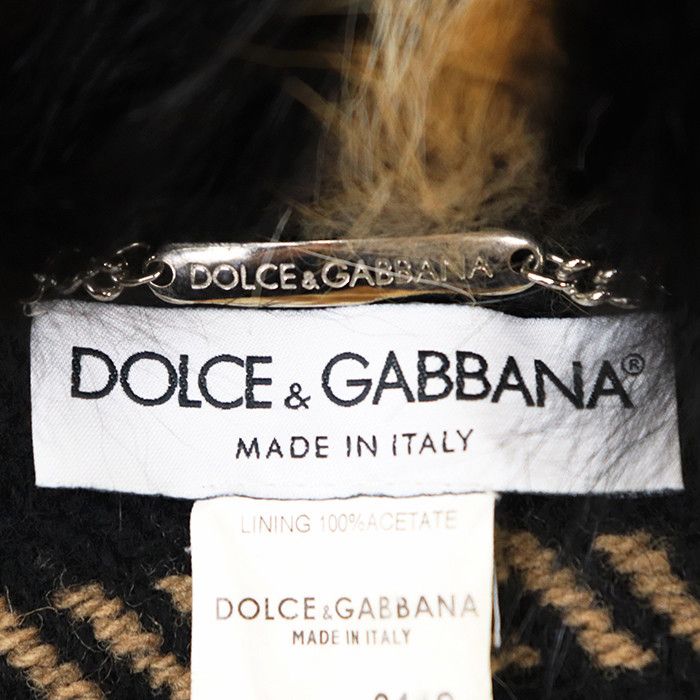 Dolce & Gabbana Dolce & Gabbana Dolce&Gabbana Wool Tweed Fox Fur Coat Textile Outerwear DUTY FREE for USA Size ONE SIZE - 8 Thumbnail