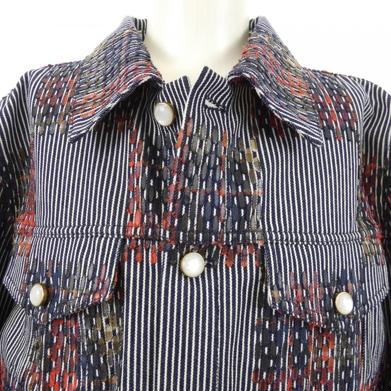 Louis Vuitton Louis Vuitton Louis Vuitton Hickory Damier Denim Jacket Textile Outerwear HRA76WMJP DUTY FREE for USA Size ONE SIZE - 5 Thumbnail