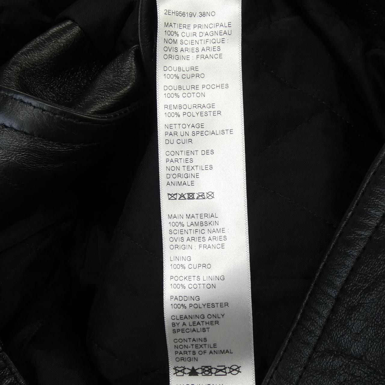 Celine Celine CELINE Lambskin Riders Jacket Leather Outerwear 2EH95619V DUTY FREE for USA Size ONE SIZE - 3 Thumbnail