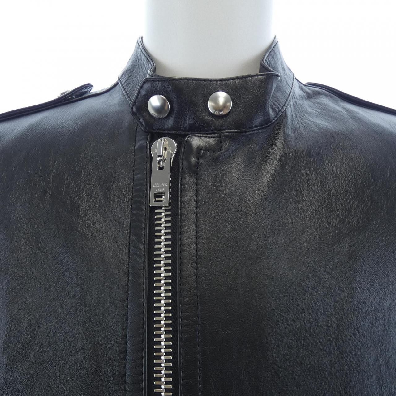 Celine Celine CELINE Lambskin Riders Jacket Leather Outerwear 2EH95619V DUTY FREE for USA Size ONE SIZE - 5 Thumbnail