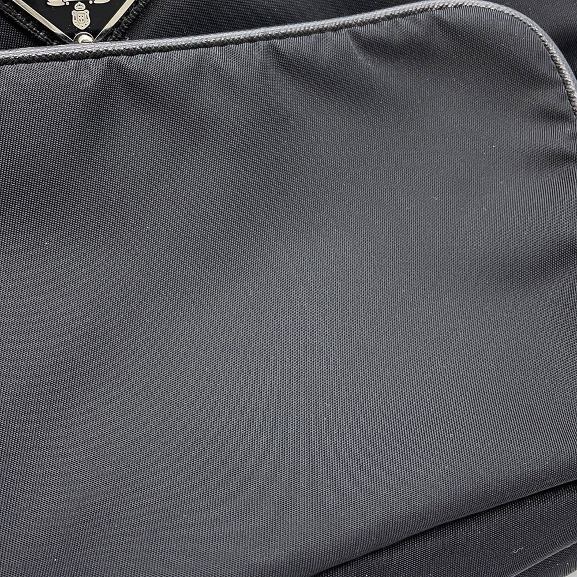 Prada Prada Triangle Clutch Bag, Nylon, 2N1655, Black, Second Handbag, PRADA Size ONE SIZE - 6 Thumbnail