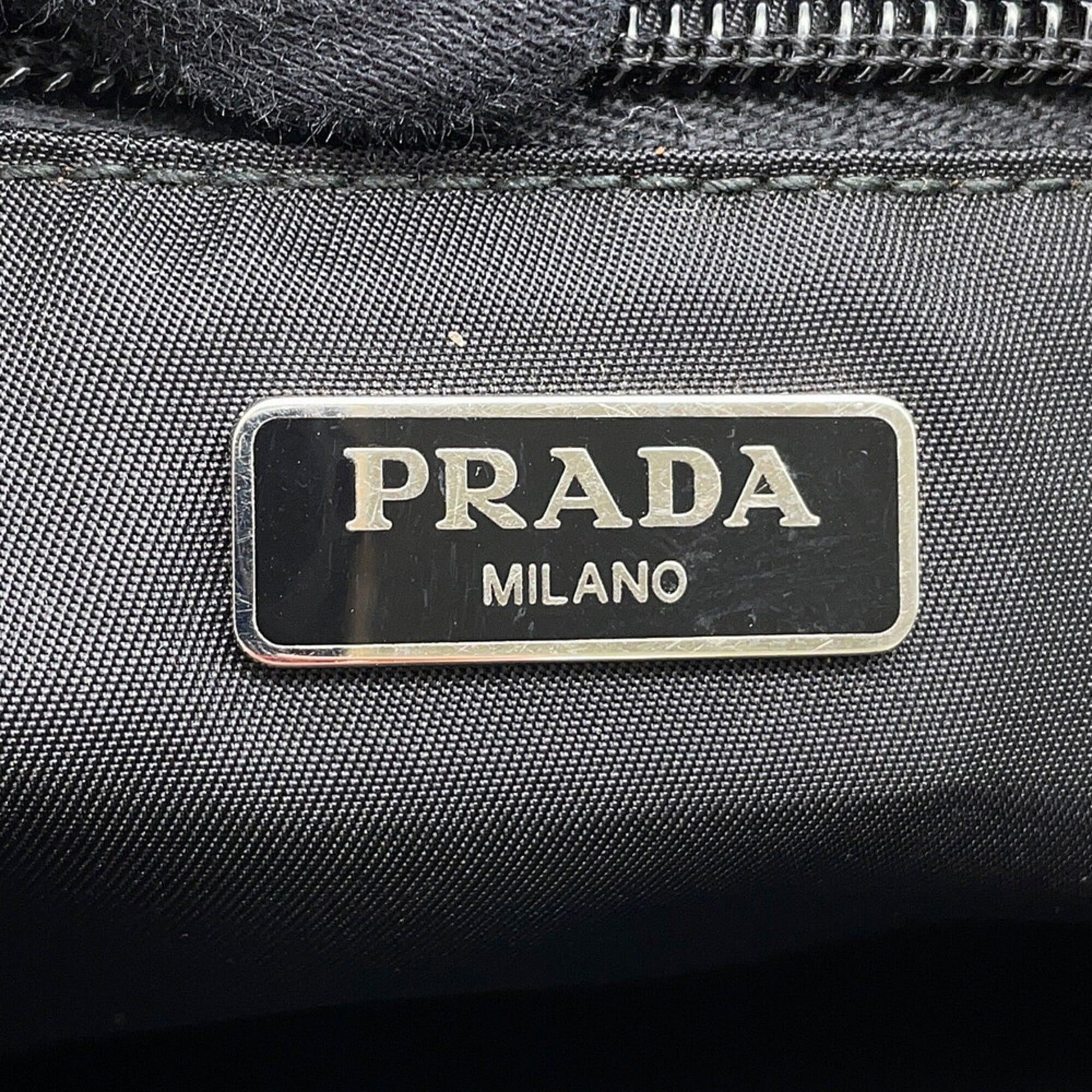 Prada Prada Triangle Clutch Bag, Nylon, 2N1655, Black, Second Handbag, PRADA Size ONE SIZE - 14 Thumbnail